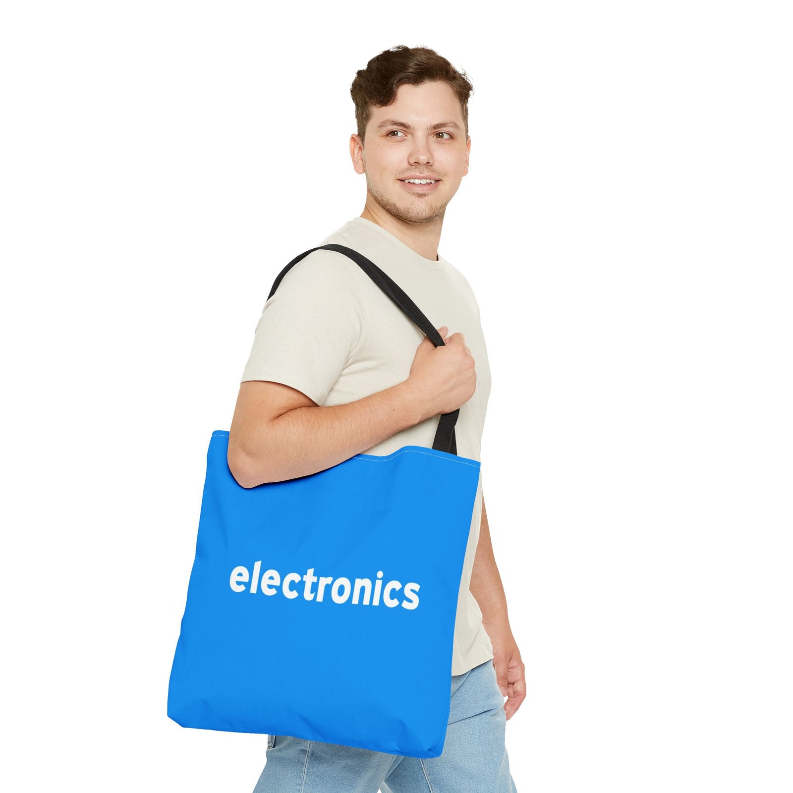 Electronics Tote Bag — Printed Green Travel Tote