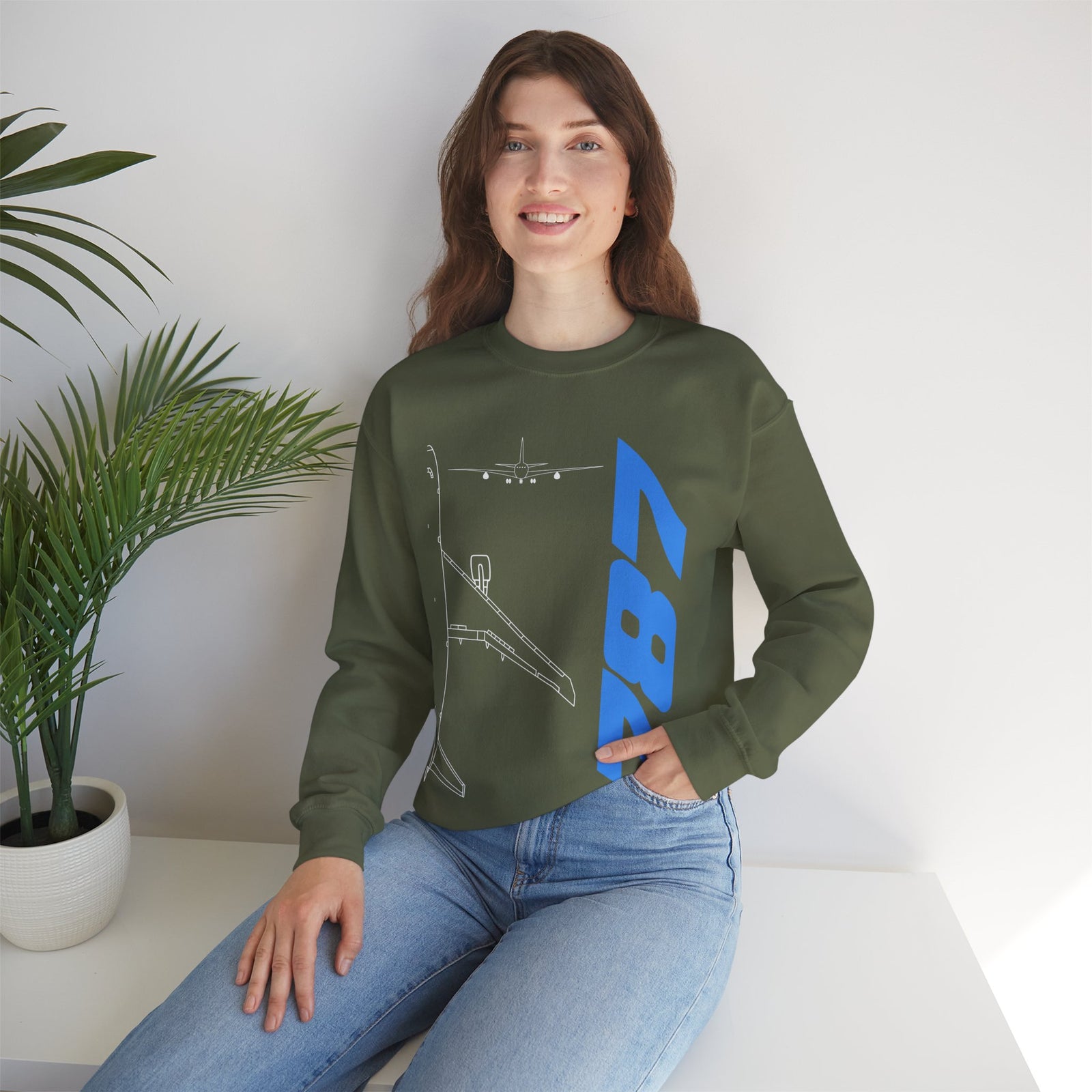 Boeing 787 Crewneck Sweatshirt - Travel Inspiring Cozy Apparel
