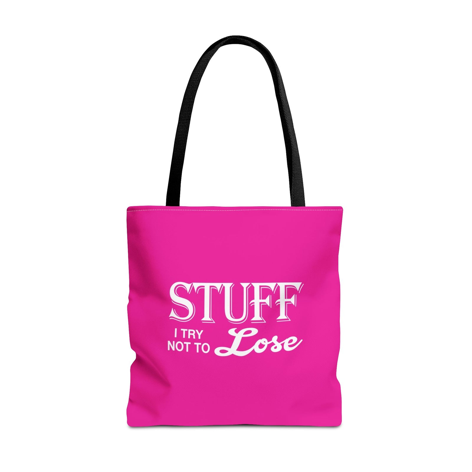 Stuff I Try Not To Lose Tote Bag — Printed Green Travel Tote