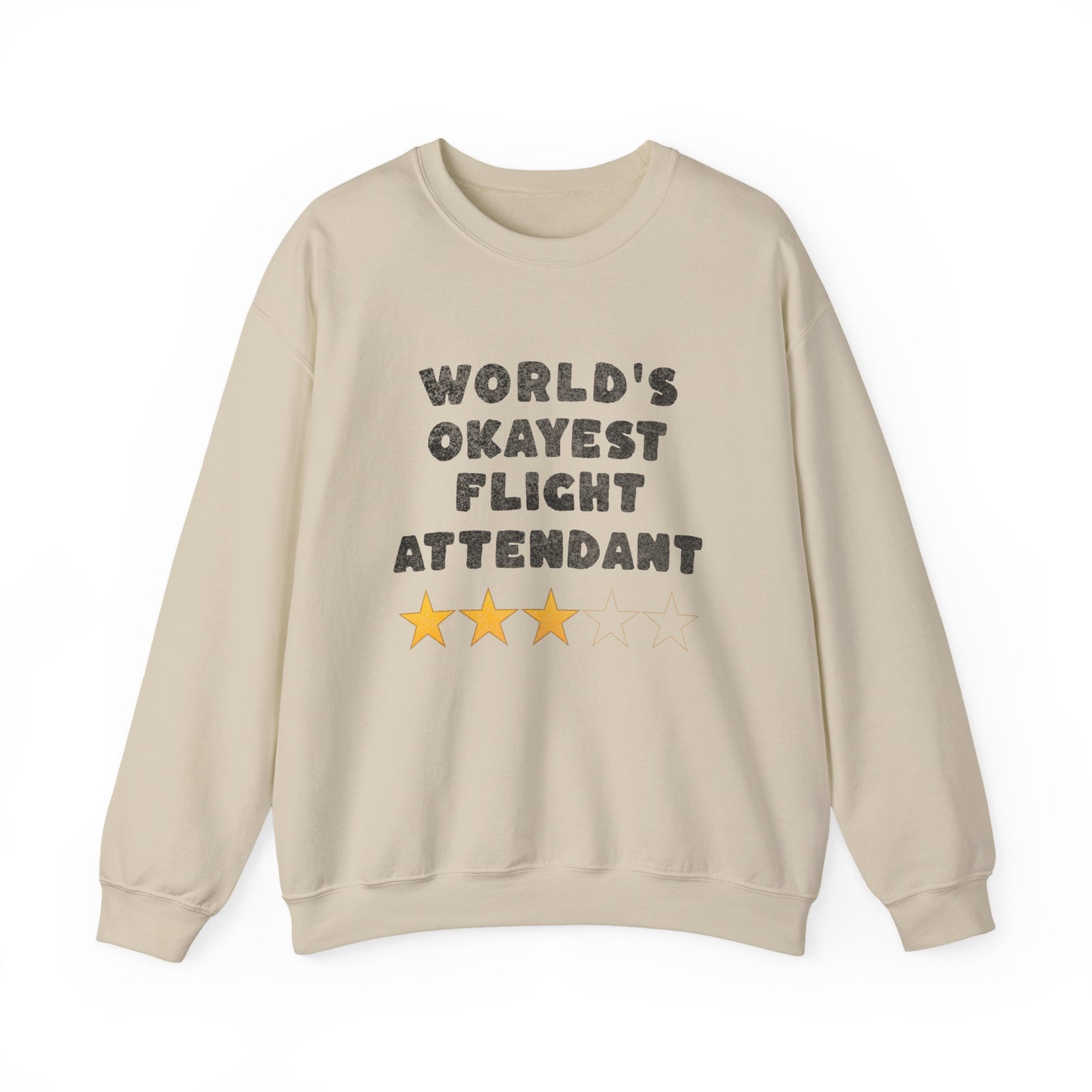 Worlds Okayest Flight Attendant Crewneck Sweatshirt - Travel Inspiring Cozy Apparel