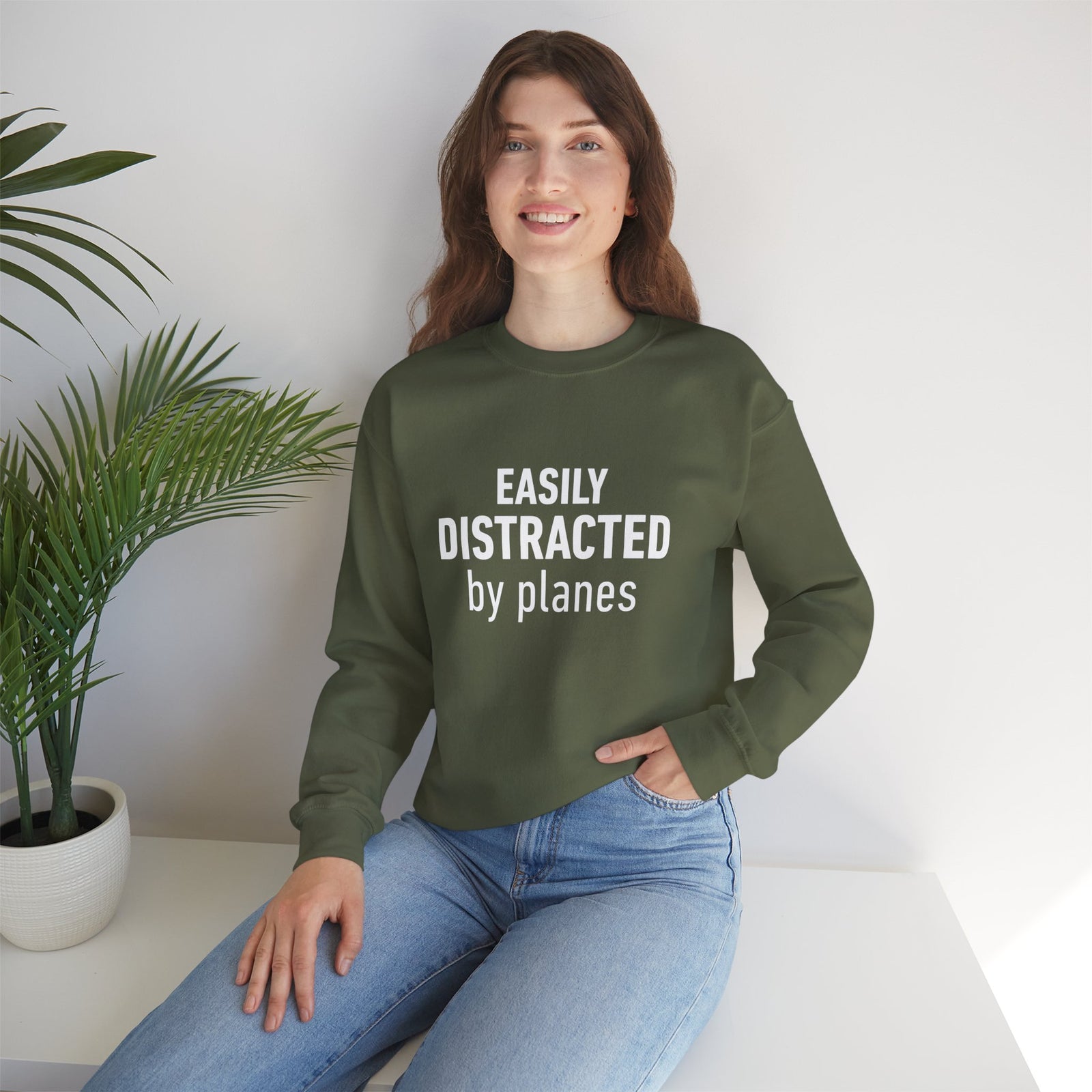 Easily Distracted by Planes - Crewneck Sweatshirt