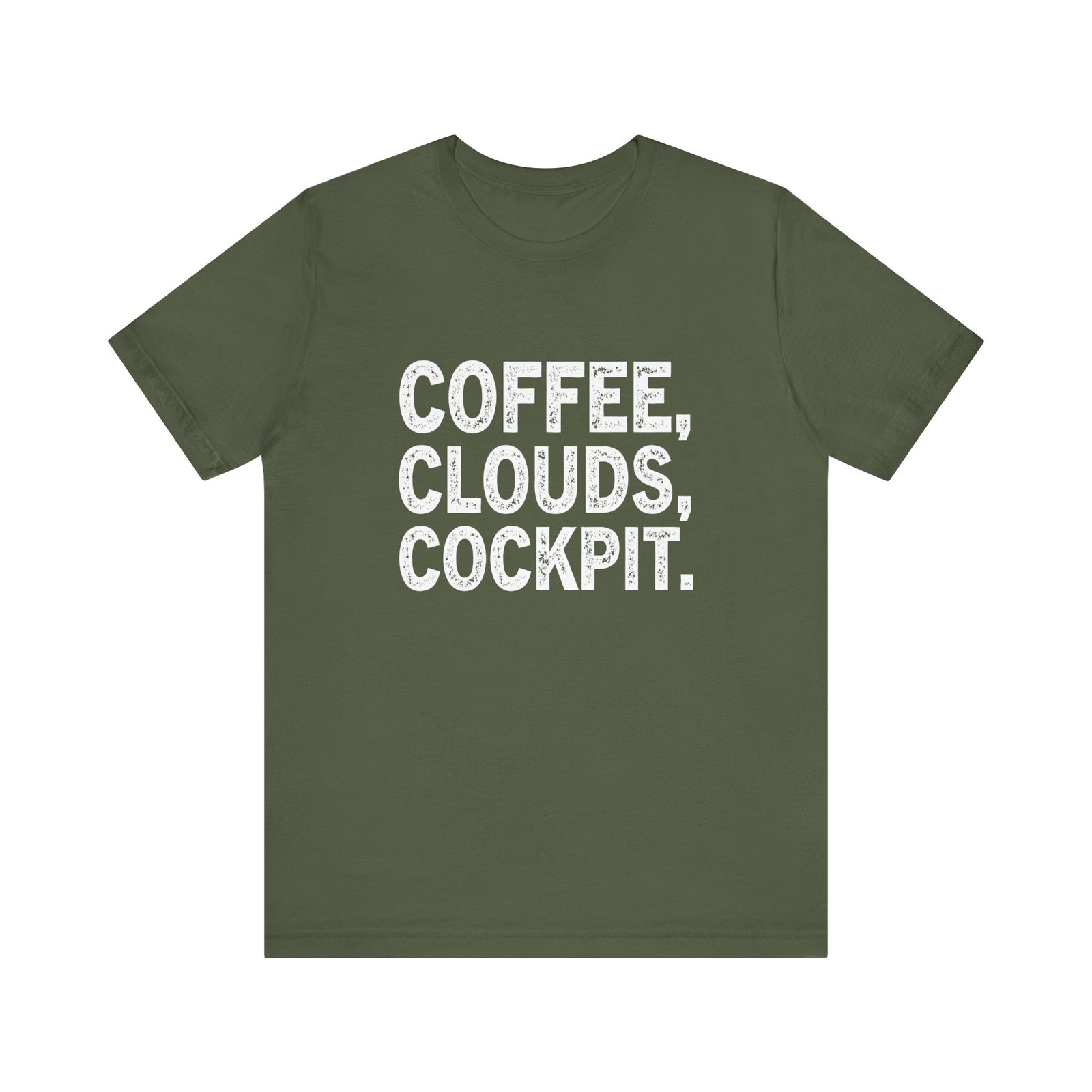 Coffee Clouds Cockpit Unisex Jersey Tee - Perfect for Aviation Enthusiasts
