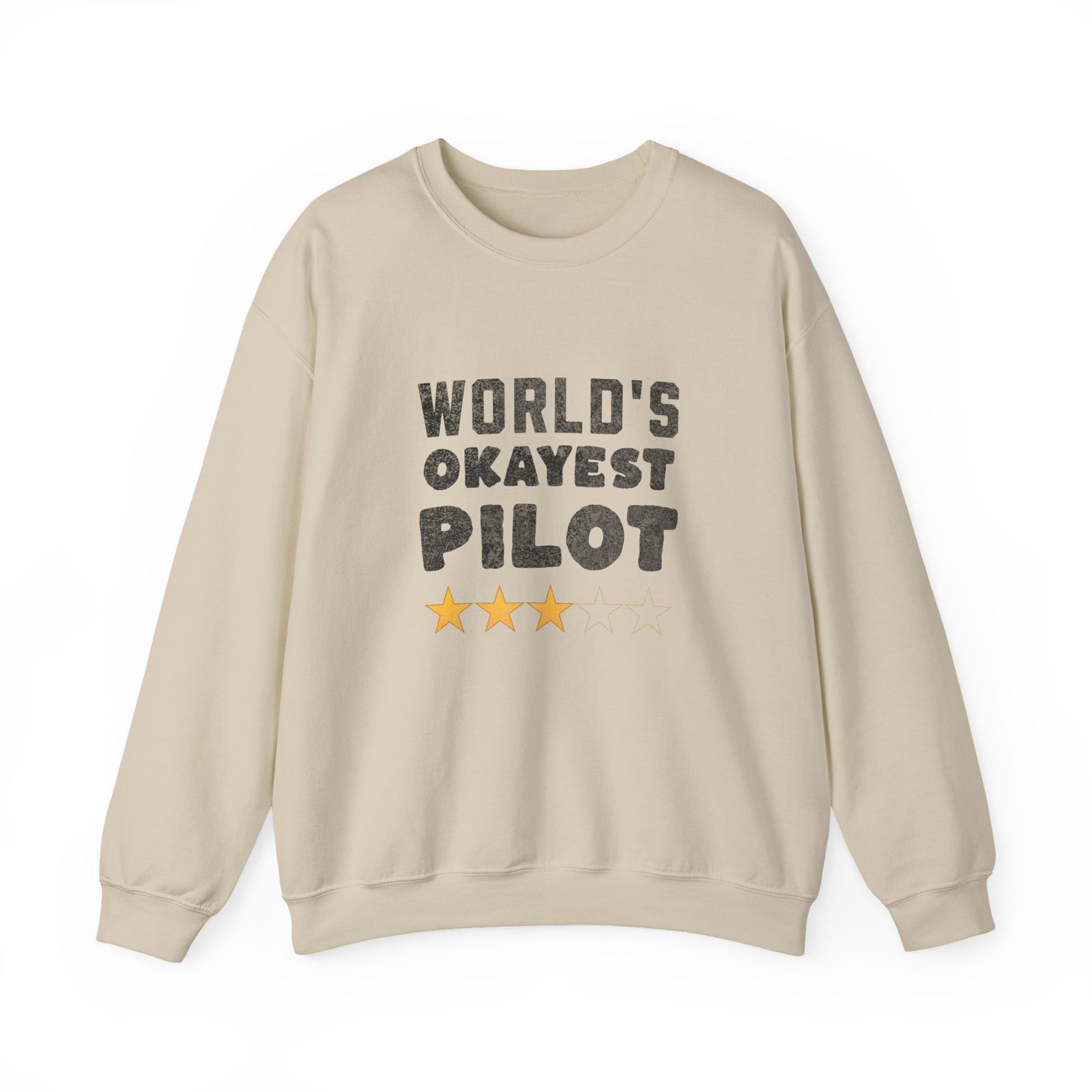 Worlds Okayest Pilot Crewneck Sweatshirt - Travel Inspiring Cozy Apparel