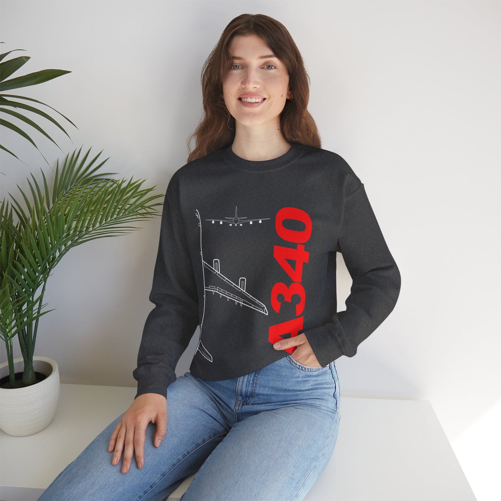 Airbus A340 Crewneck Sweatshirt - Travel Inspiring Cozy Apparel