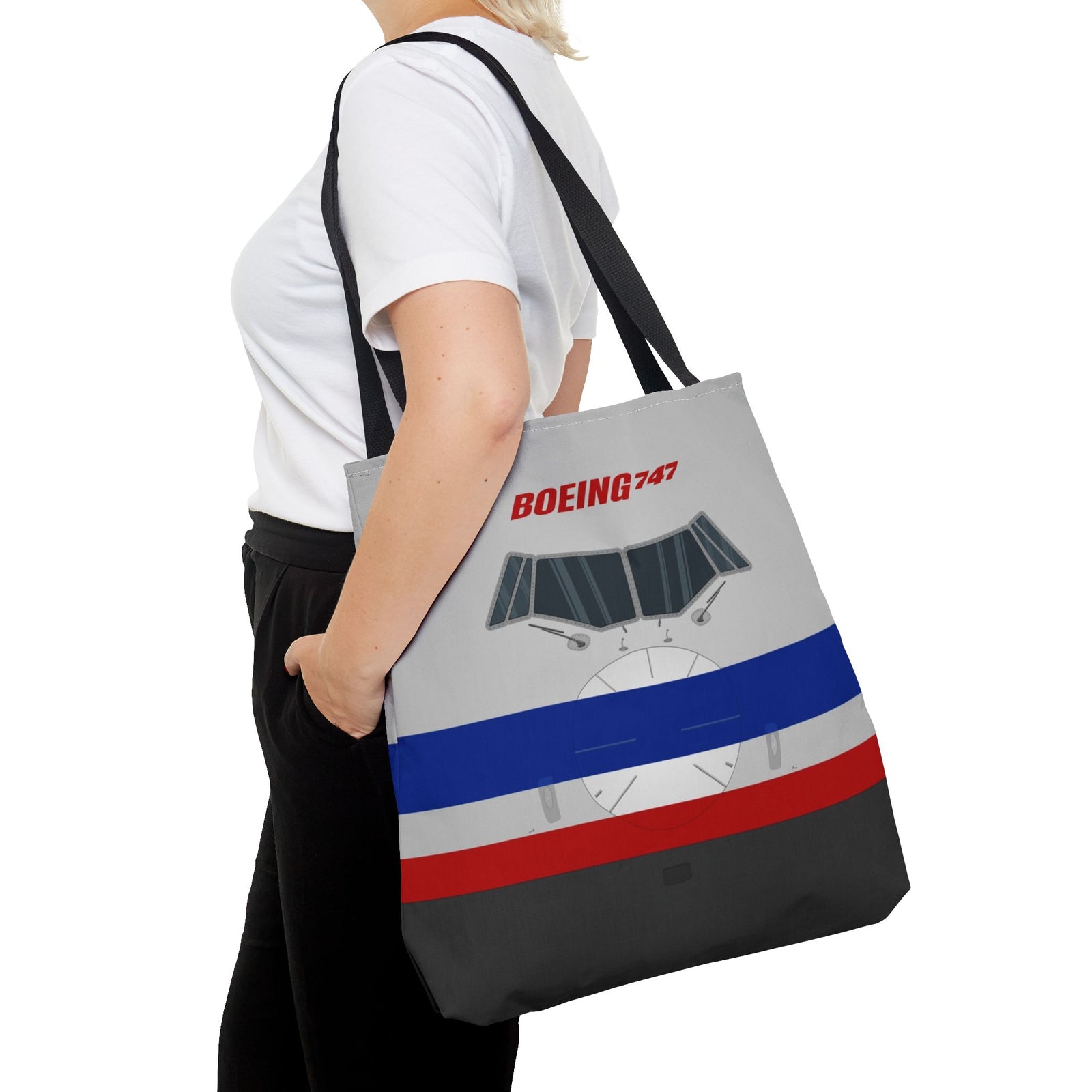 AA 747 Tote Bag — Printed Green Travel Tote