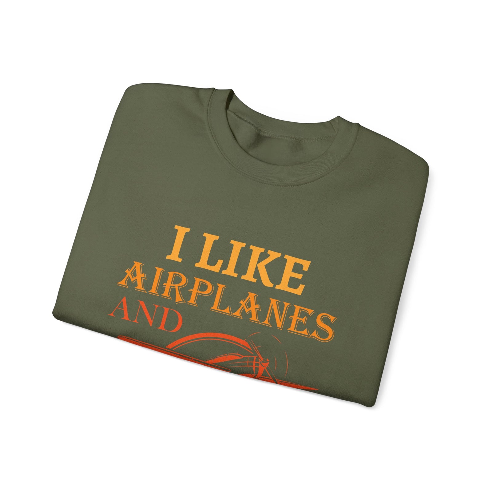 I Like Airplanes And Maybe 3 People - Unisex Crewneck Sweatshirt