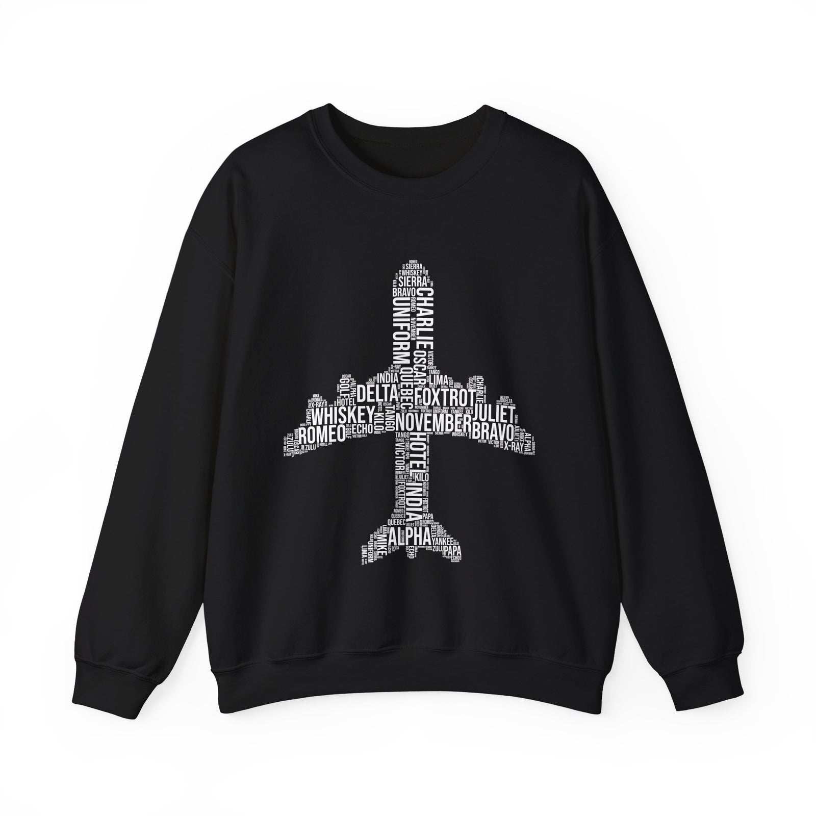 Airplane Typography - Unisex Crewneck Sweatshirt