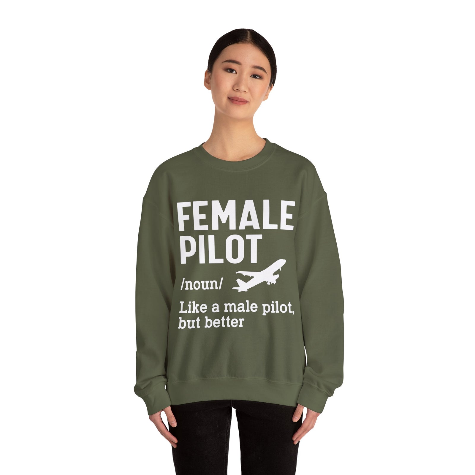 Female Pilot - Unisex Crewneck Sweatshirt