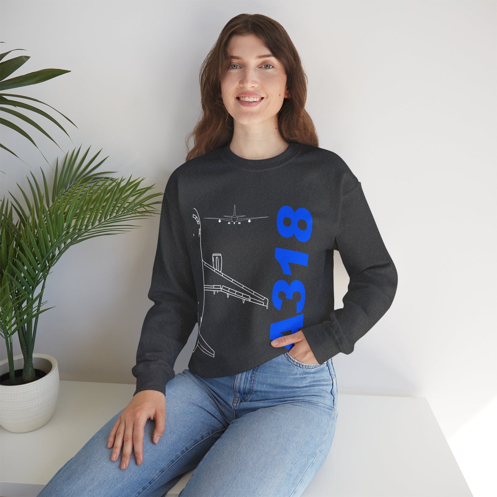 Airbus A318 Crewneck Sweatshirt - Travel Inspiring Cozy Apparel