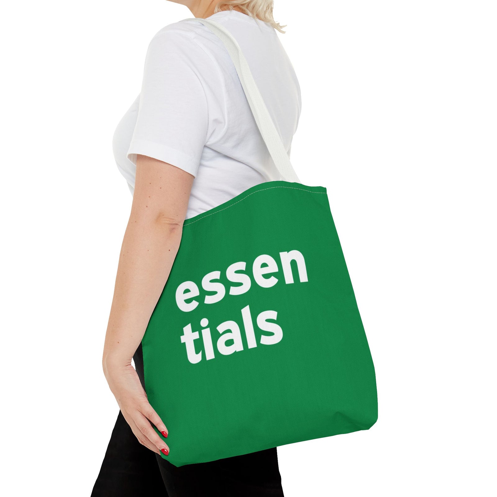Essentials Tote Bag — Printed Green Travel Tote