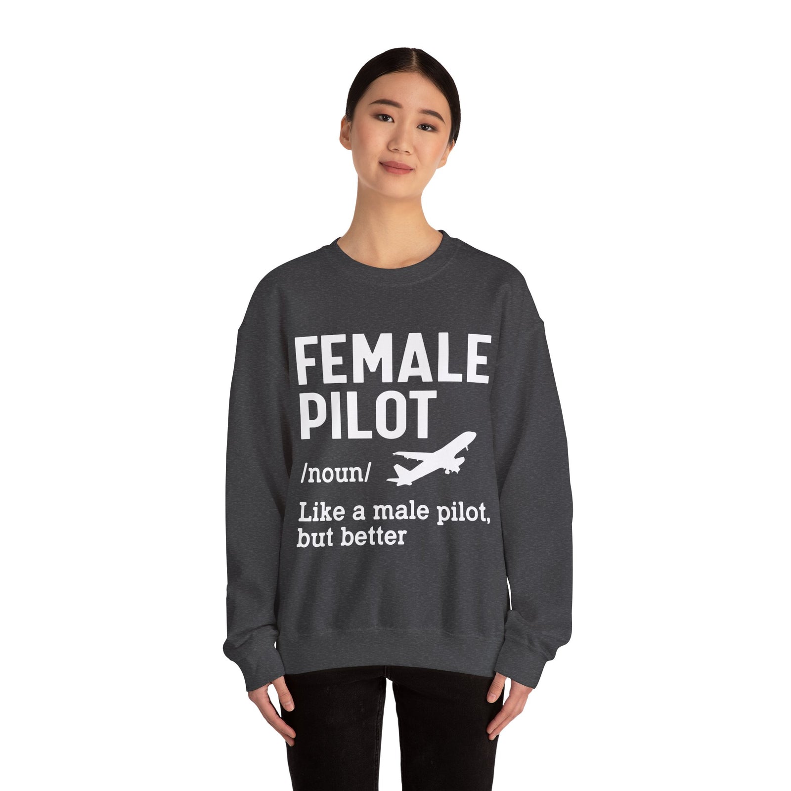 Female Pilot - Unisex Crewneck Sweatshirt