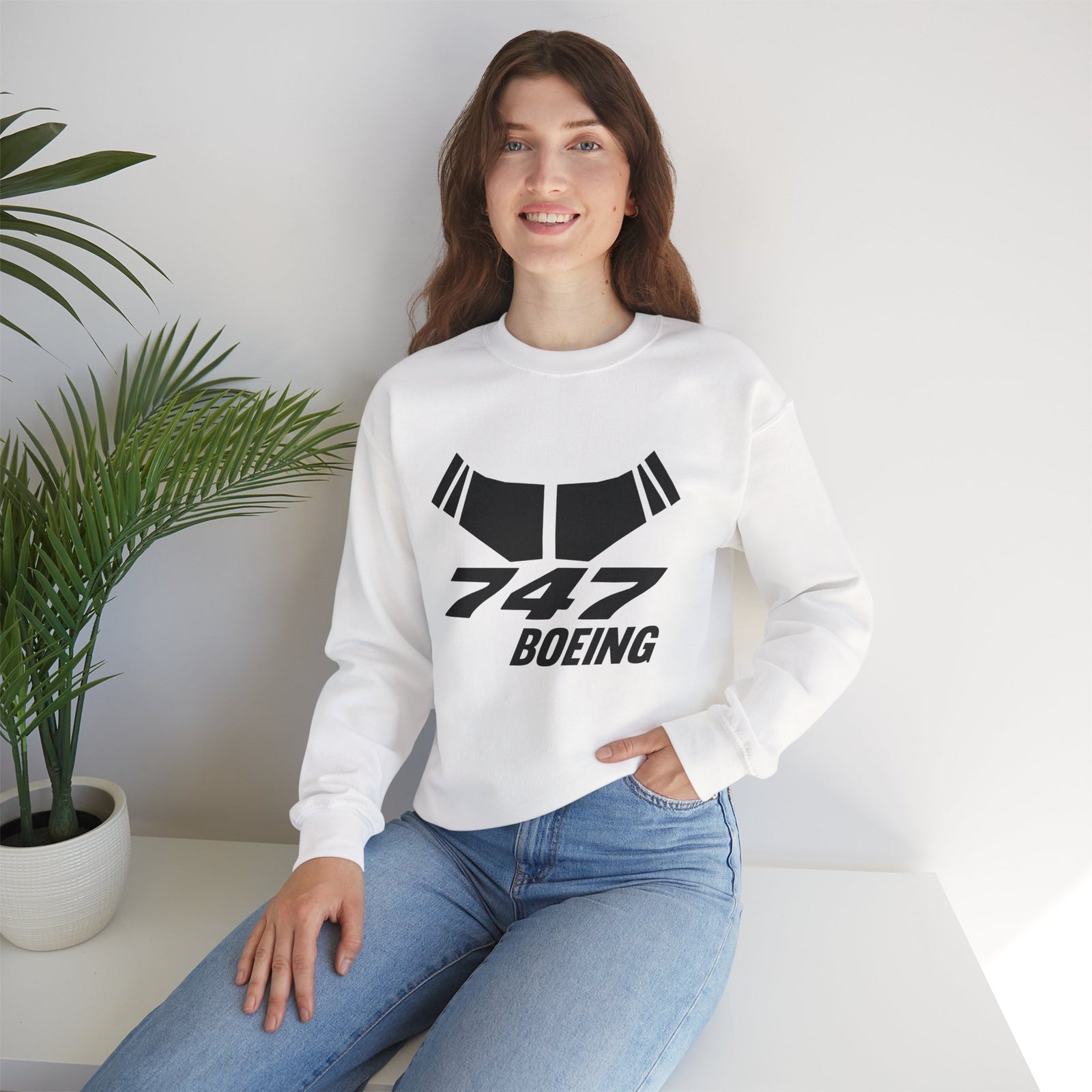 Boeing 747 Windshield Crewneck Sweatshirt - Travel Inspiring Cozy Apparel