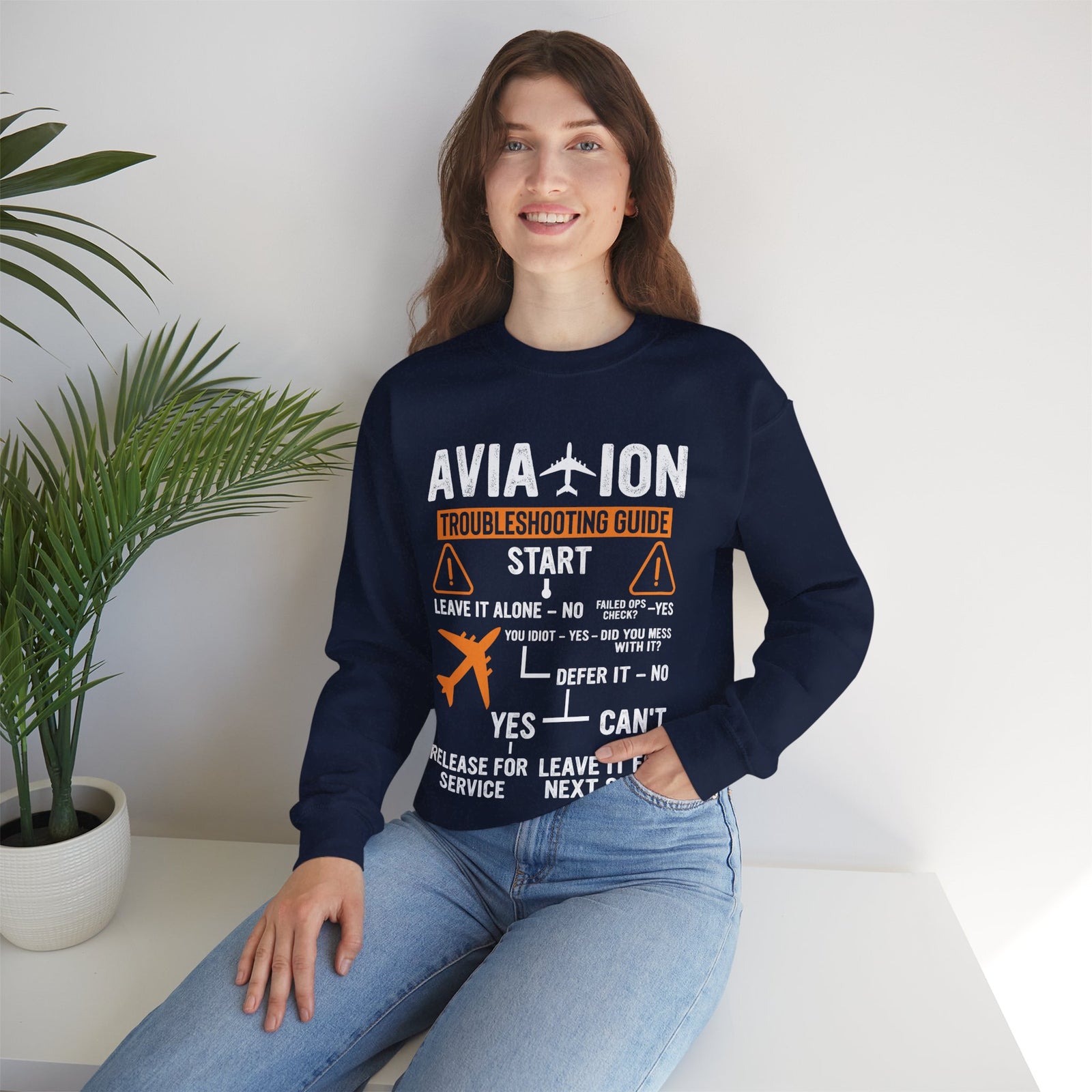 Aviation Troubleshooting Guide - Crewneck Sweatshirt