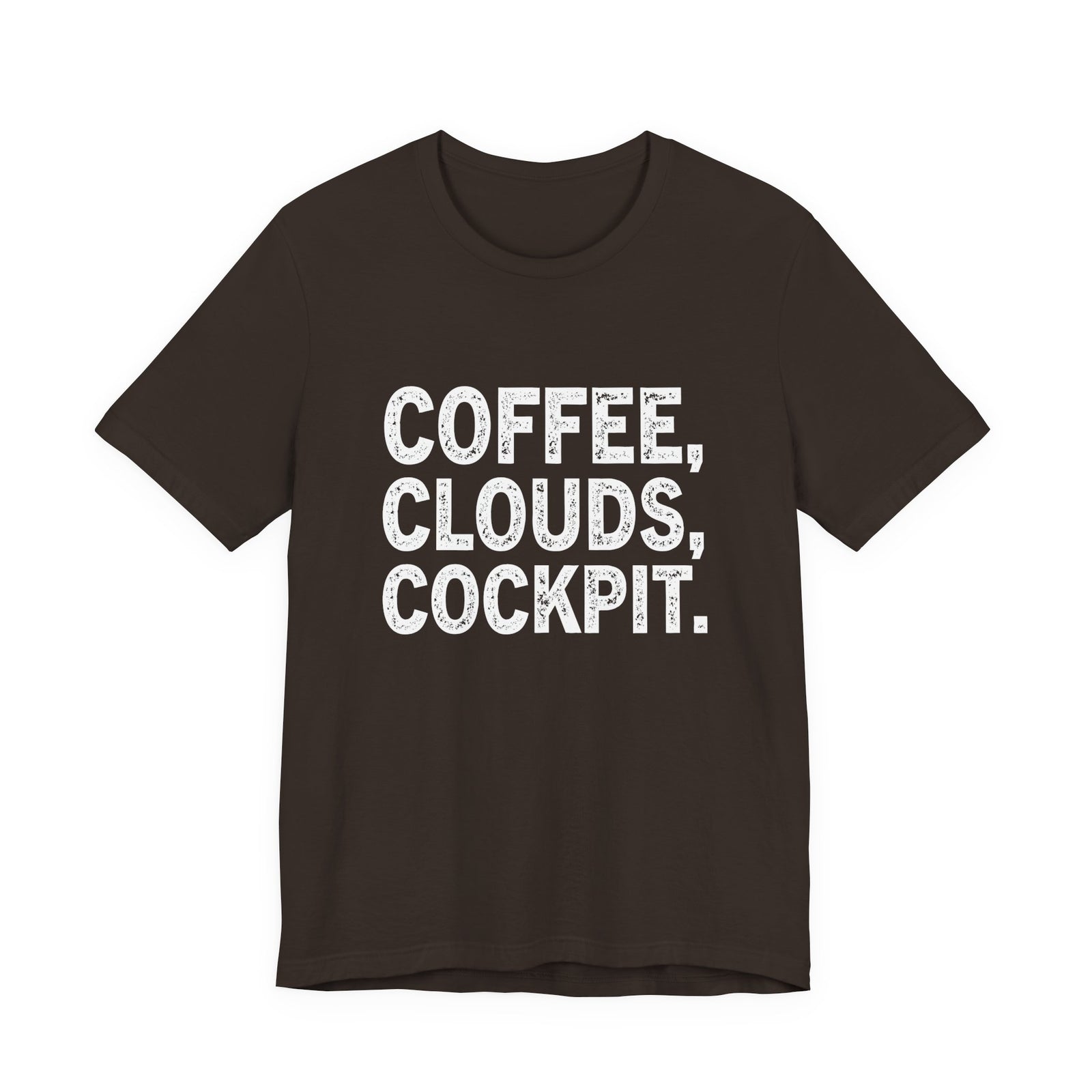 Coffee Clouds Cockpit Unisex Jersey Tee - Perfect for Aviation Enthusiasts