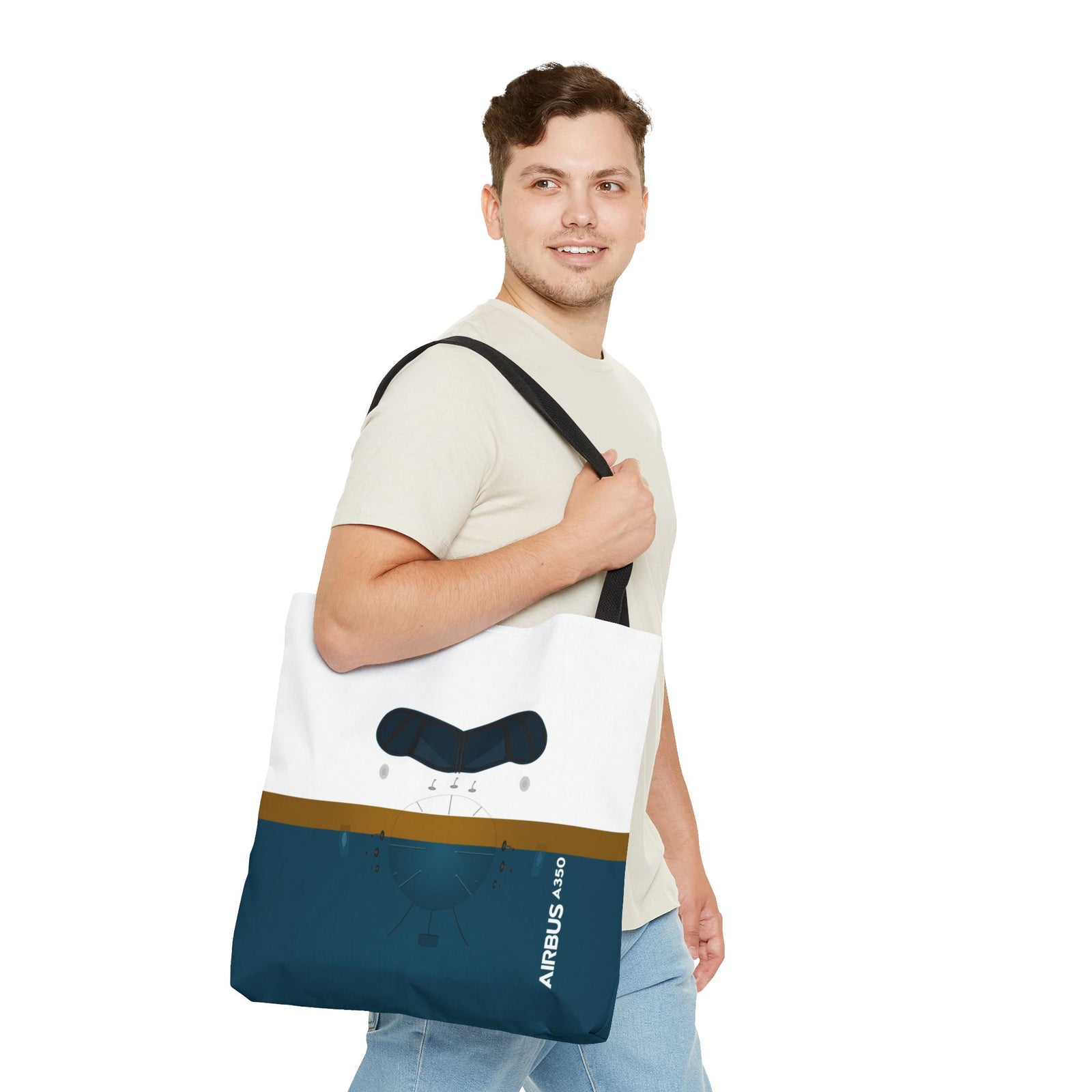 A350 Tote Bag — Printed Green Travel Tote