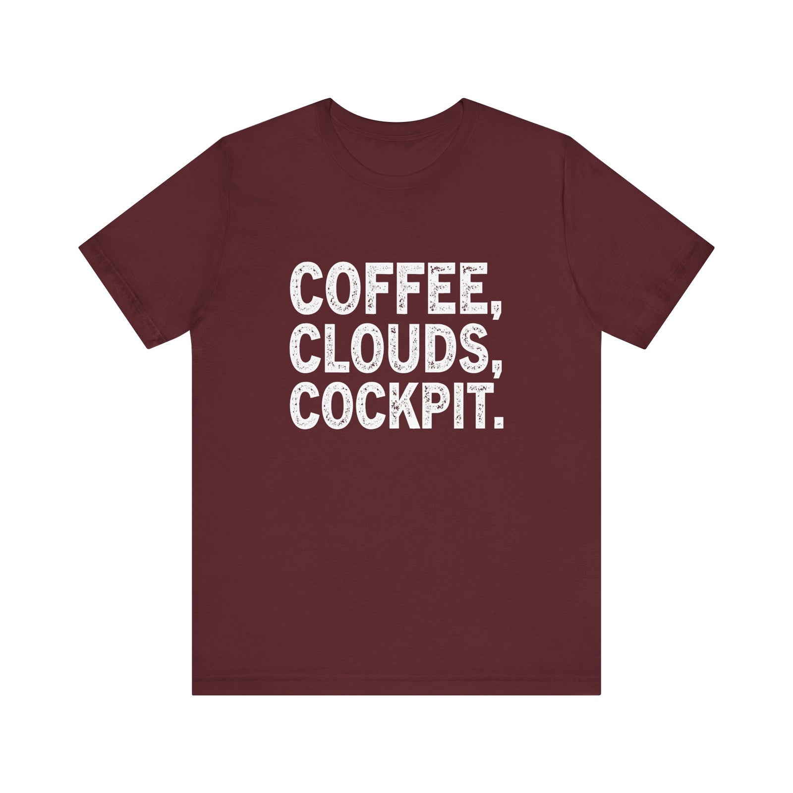 Coffee Clouds Cockpit Unisex Jersey Tee - Perfect for Aviation Enthusiasts