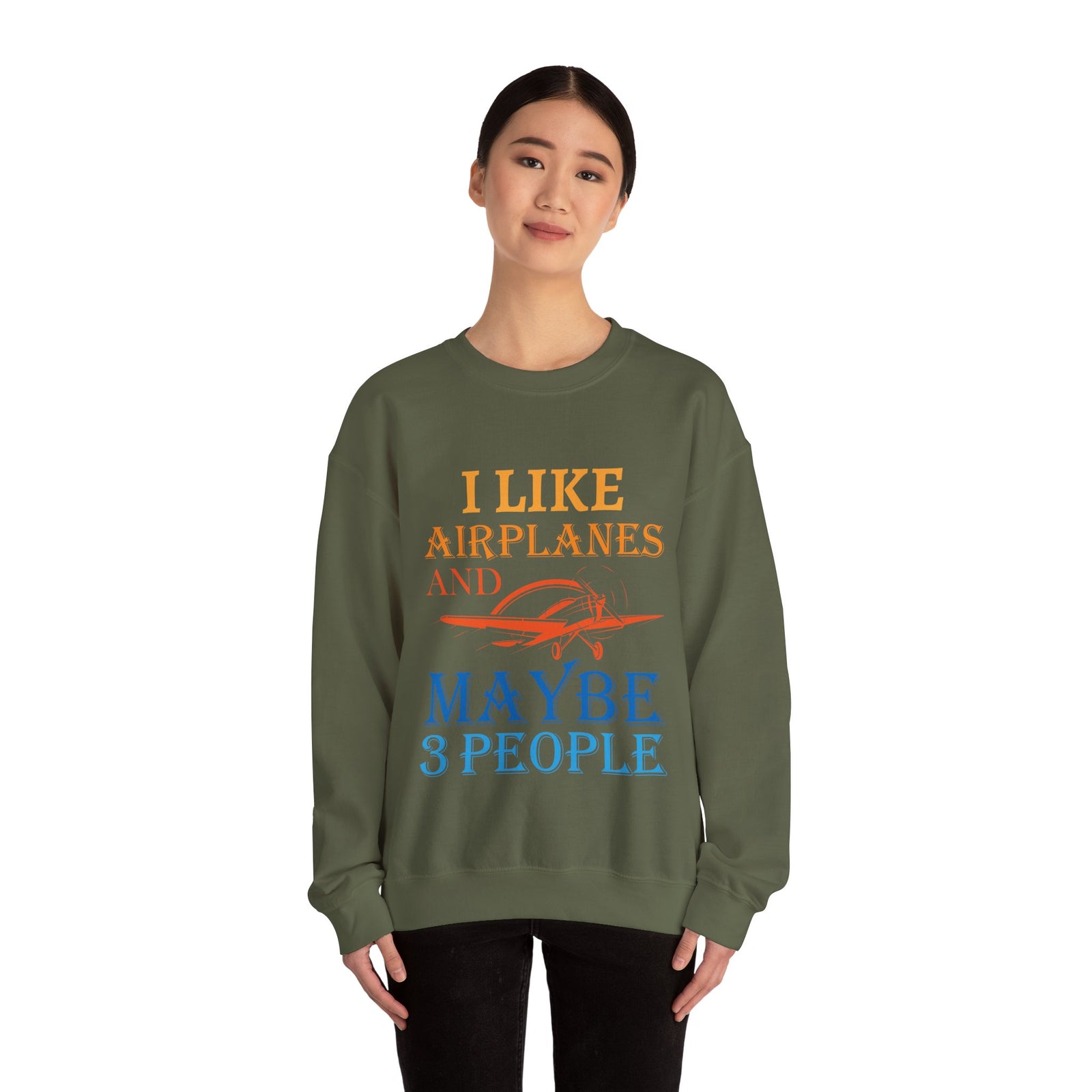 I Like Airplanes And Maybe 3 People - Unisex Crewneck Sweatshirt