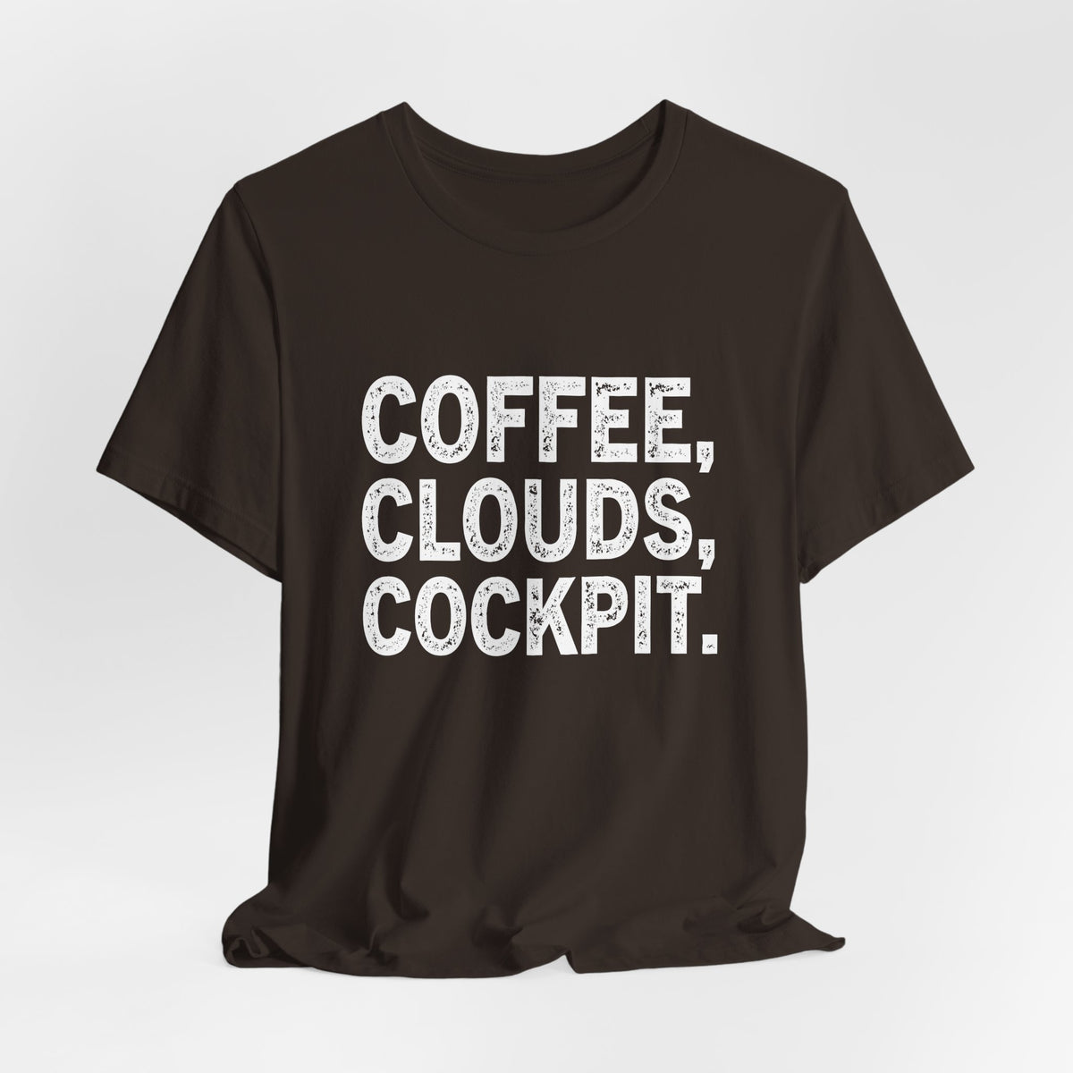 Coffee Clouds Cockpit Unisex Jersey Tee - Perfect for Aviation Enthusiasts