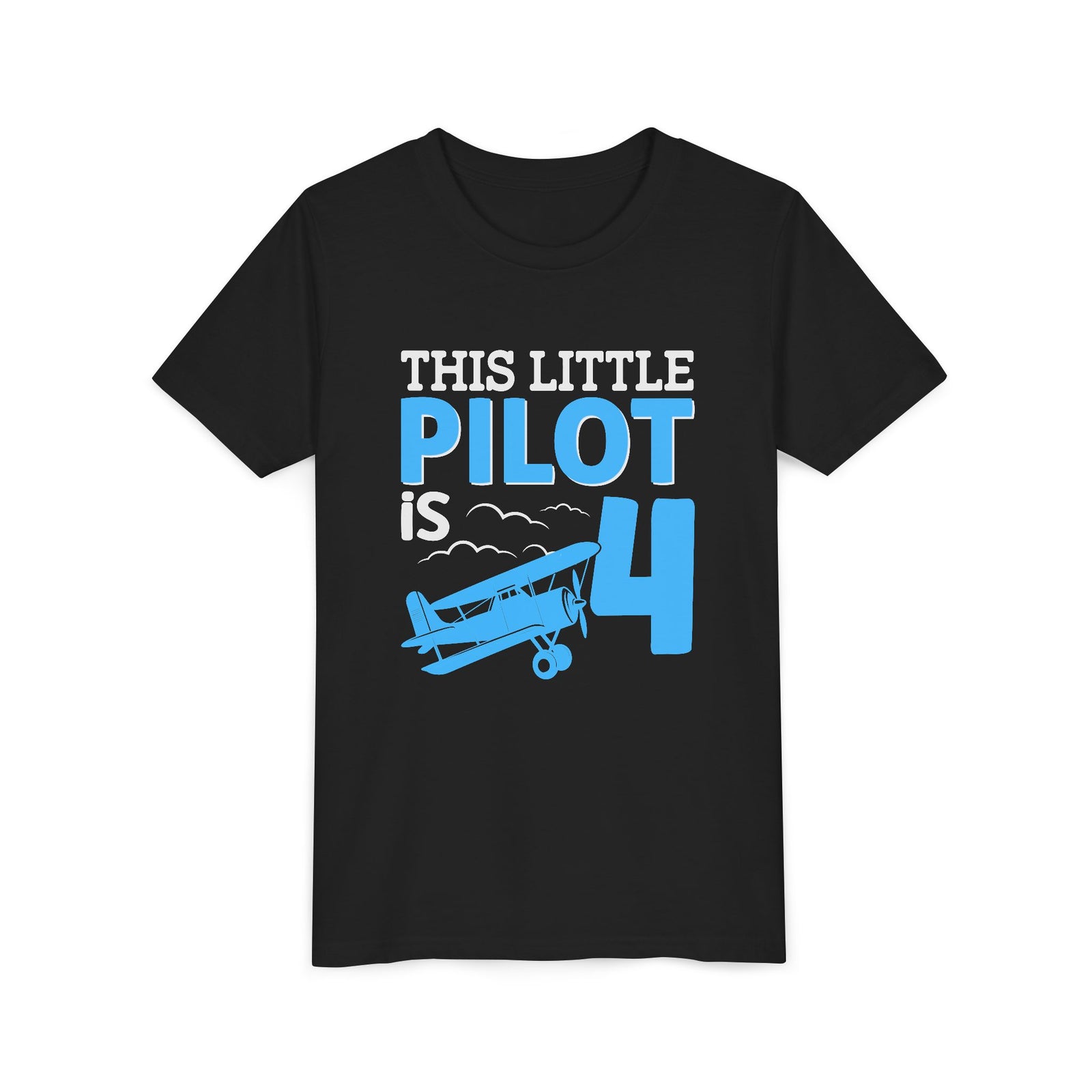 This Little Pilot Is 4 - Unisex Youth Short Sleeve Tee