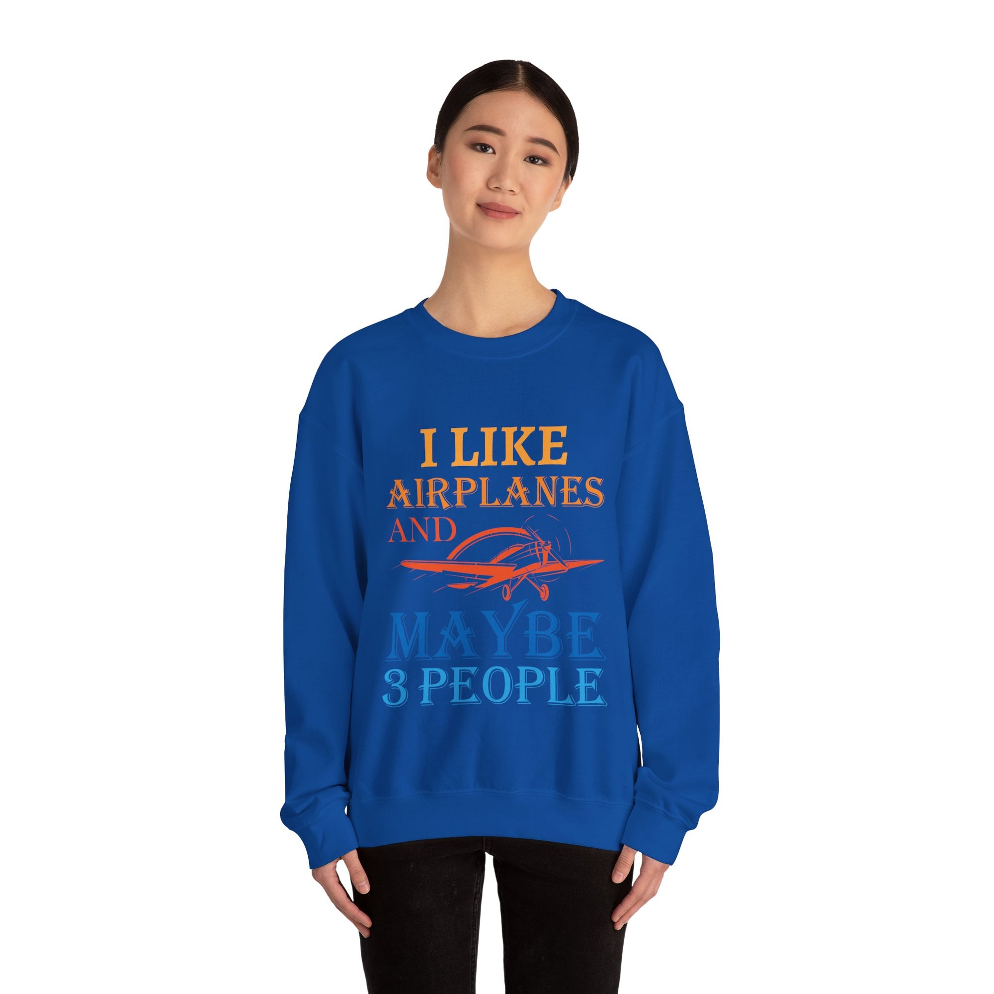 I Like Airplanes And Maybe 3 People -  Unisex Crewneck Sweatshirt