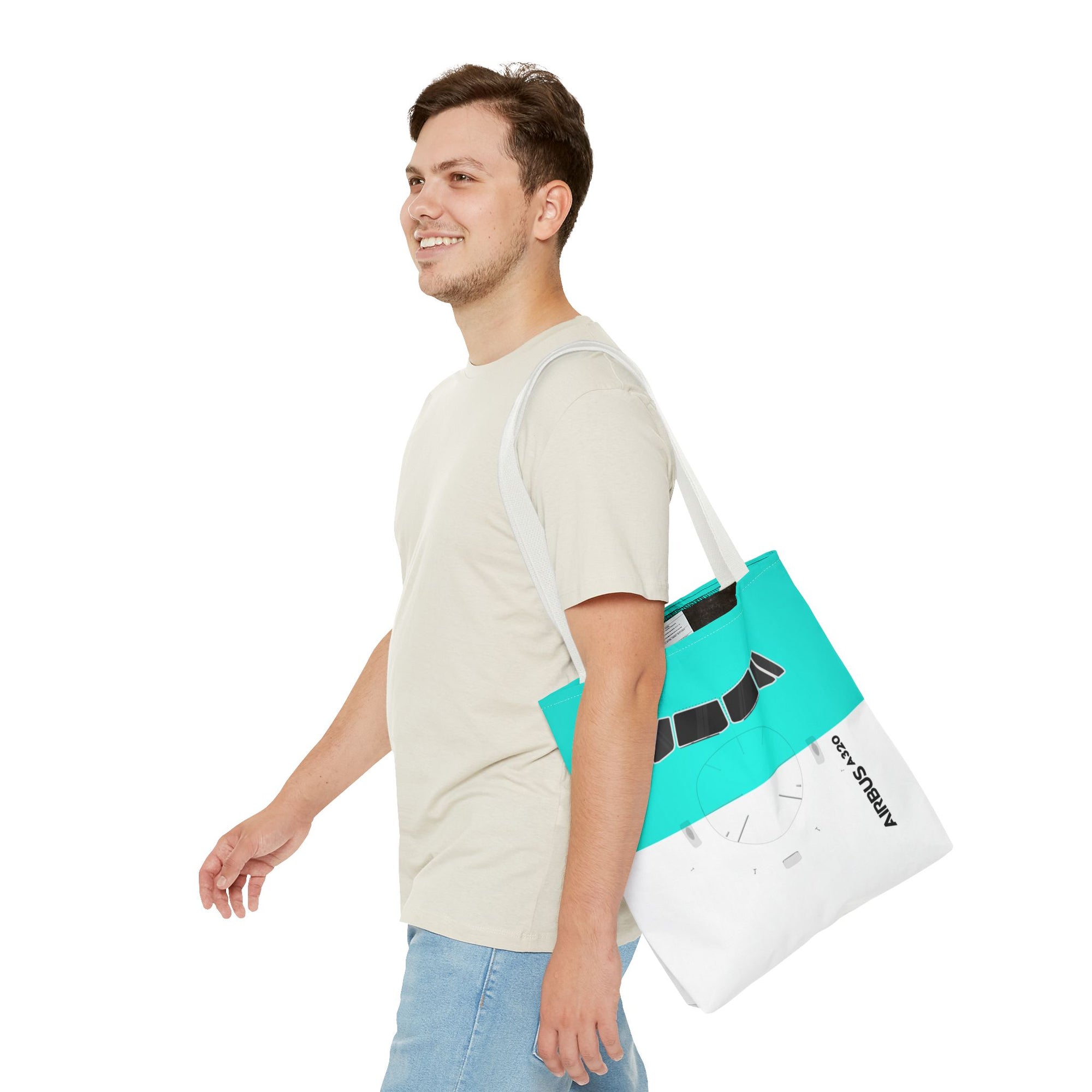 A320 Tote Bag — Printed Green Travel Tote