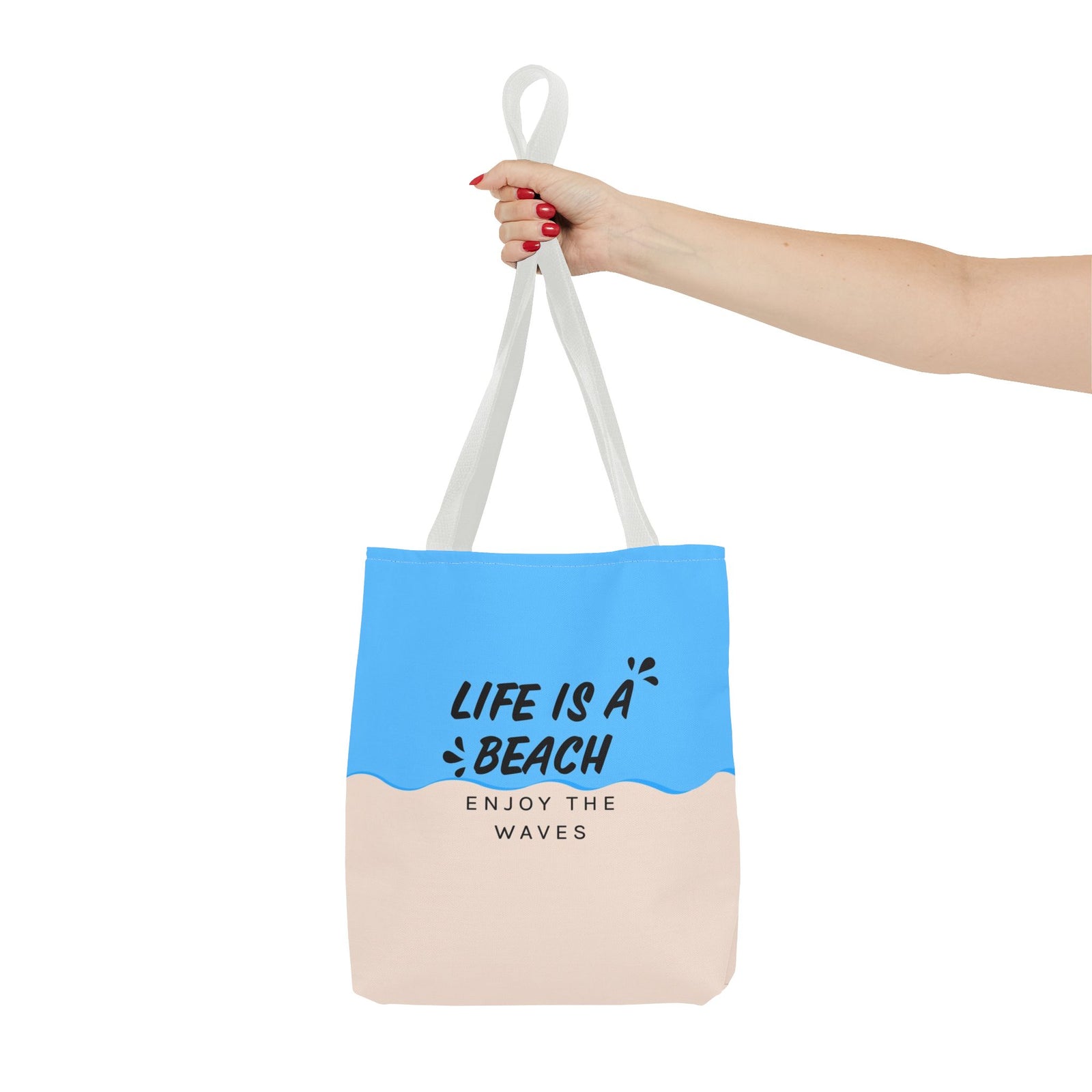 Life Is A Beach Tote Bag — Printed Green Travel Tote
