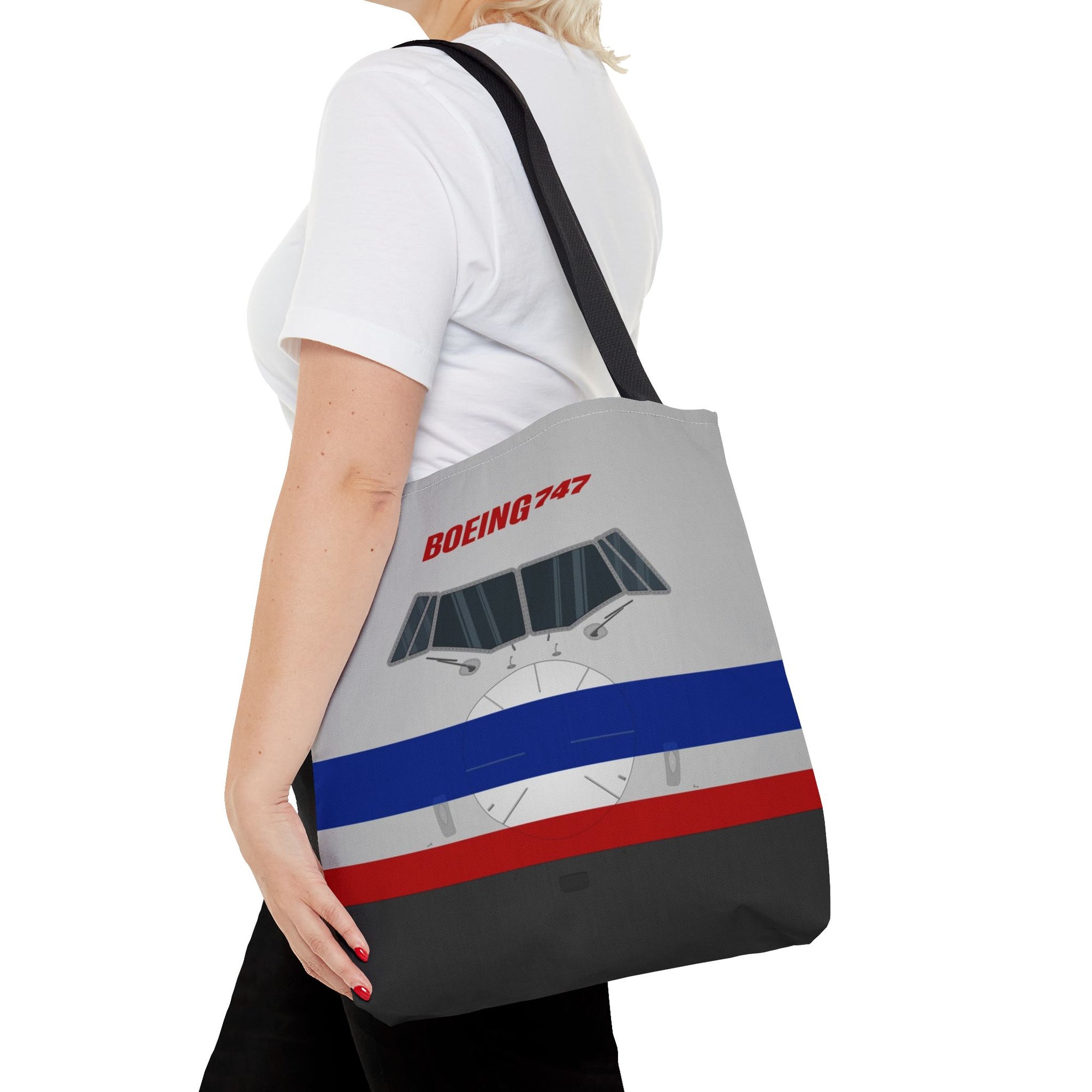 AA 747 Tote Bag — Printed Green Travel Tote