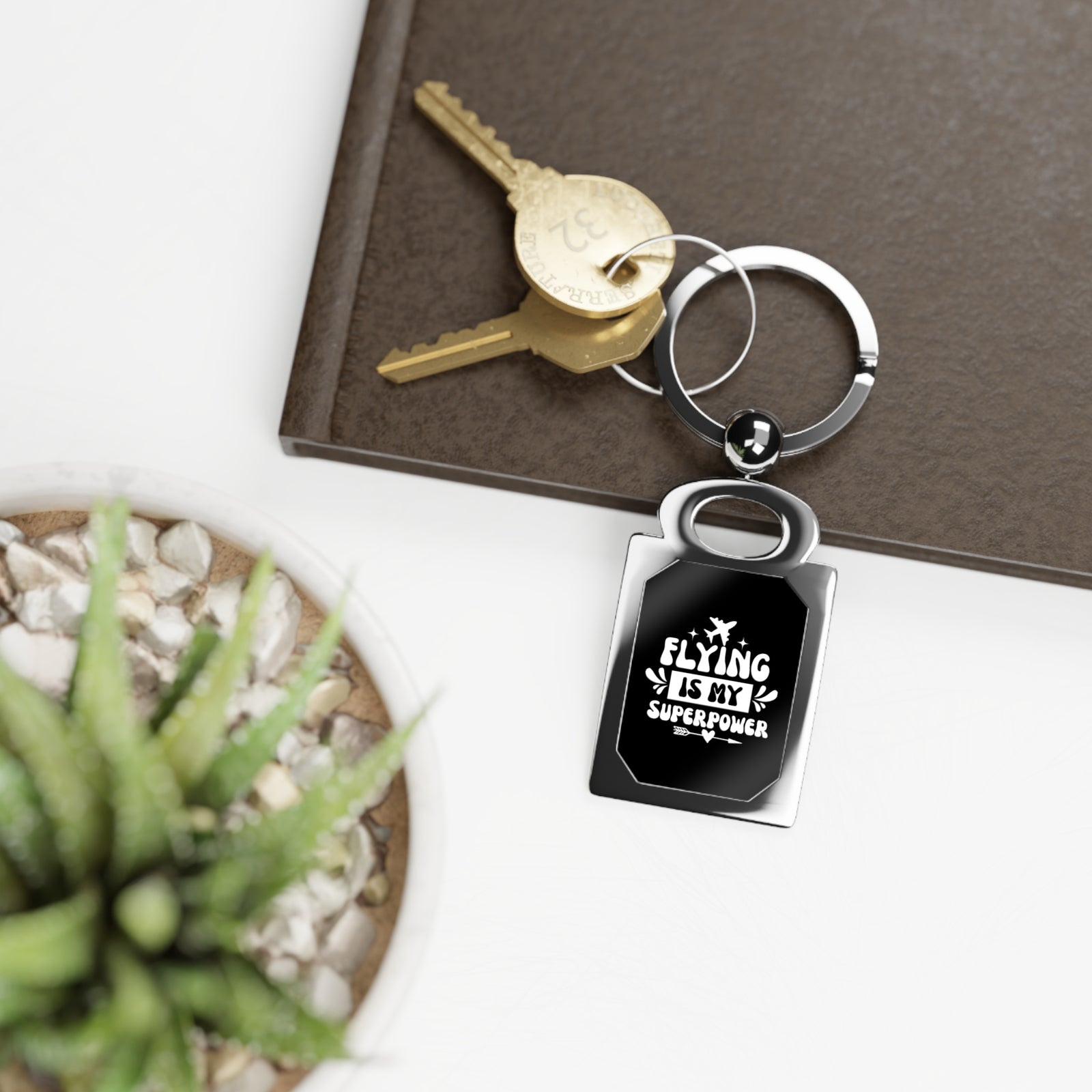 Flying Is My Super Power - Rectangle Keyring