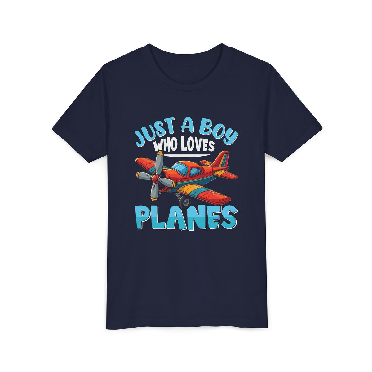 Just A Boy Who Loves Planes    - Unisex Youth Short Sleeve Tee