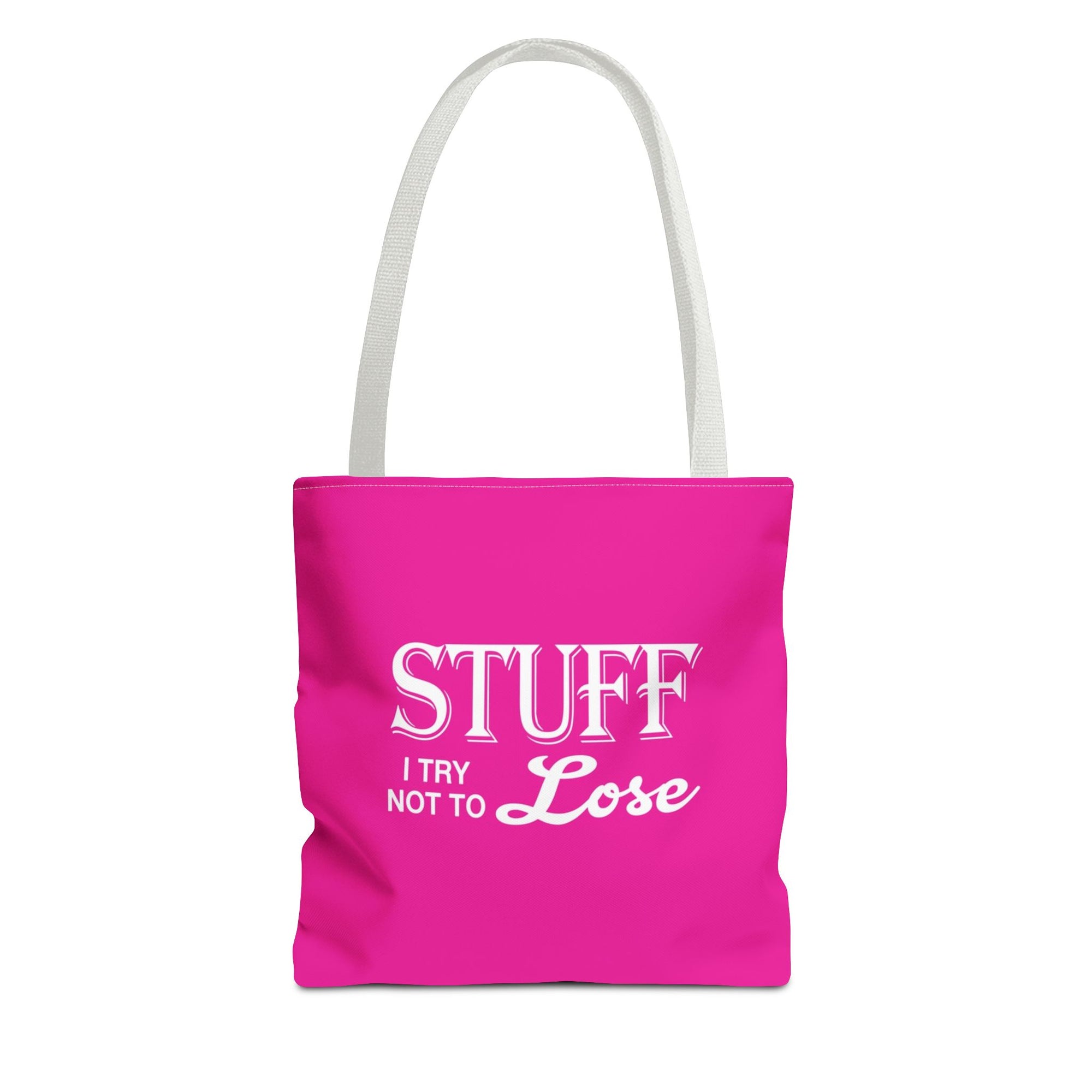 Stuff I Try Not To Lose Tote Bag — Printed Green Travel Tote
