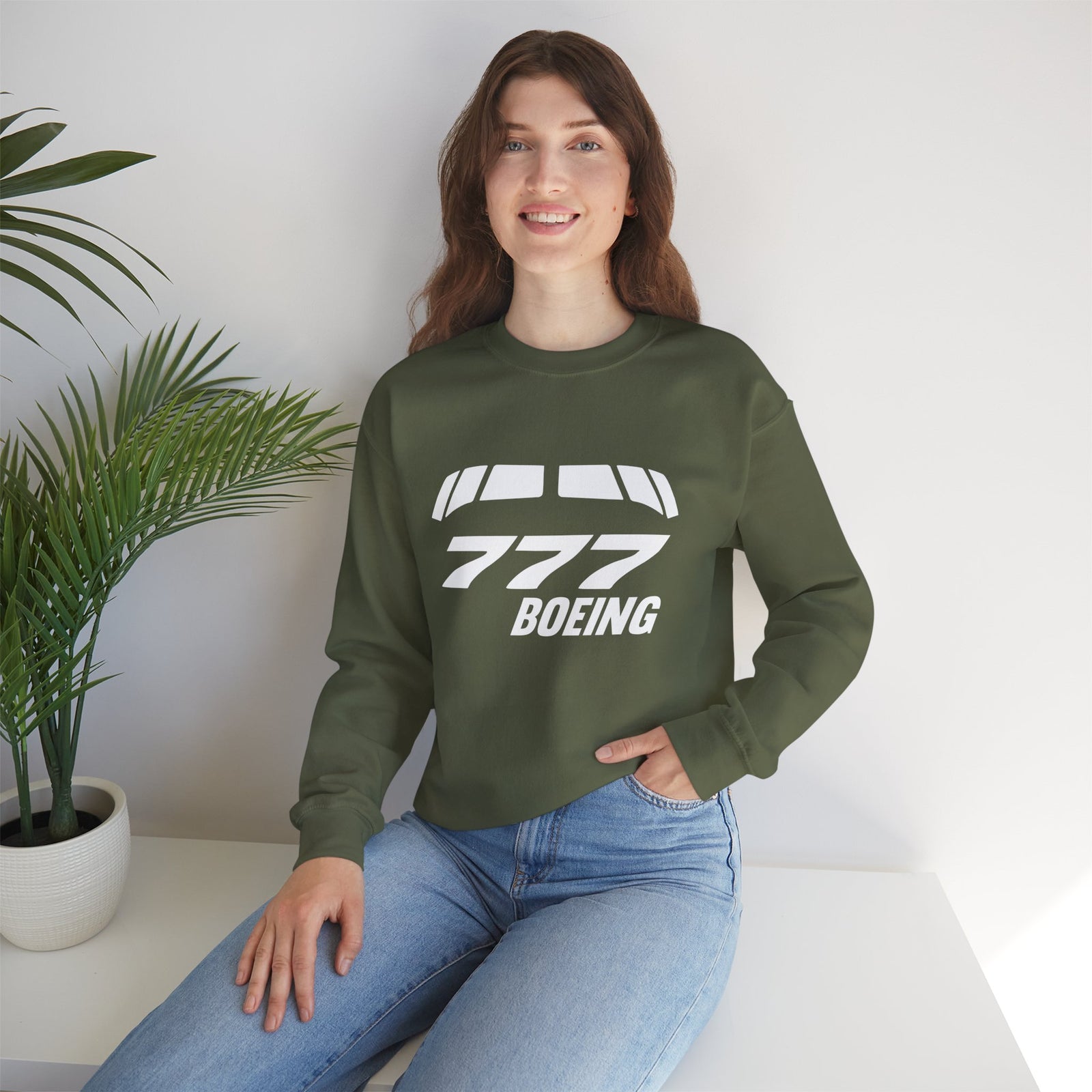 Boeing 777 Windshield Crewneck Sweatshirt - Travel Inspiring Cozy Apparel