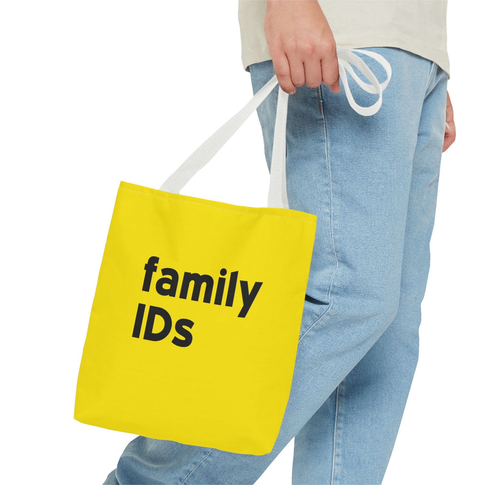 Family Ids Tote Bag — Printed Green Travel Tote