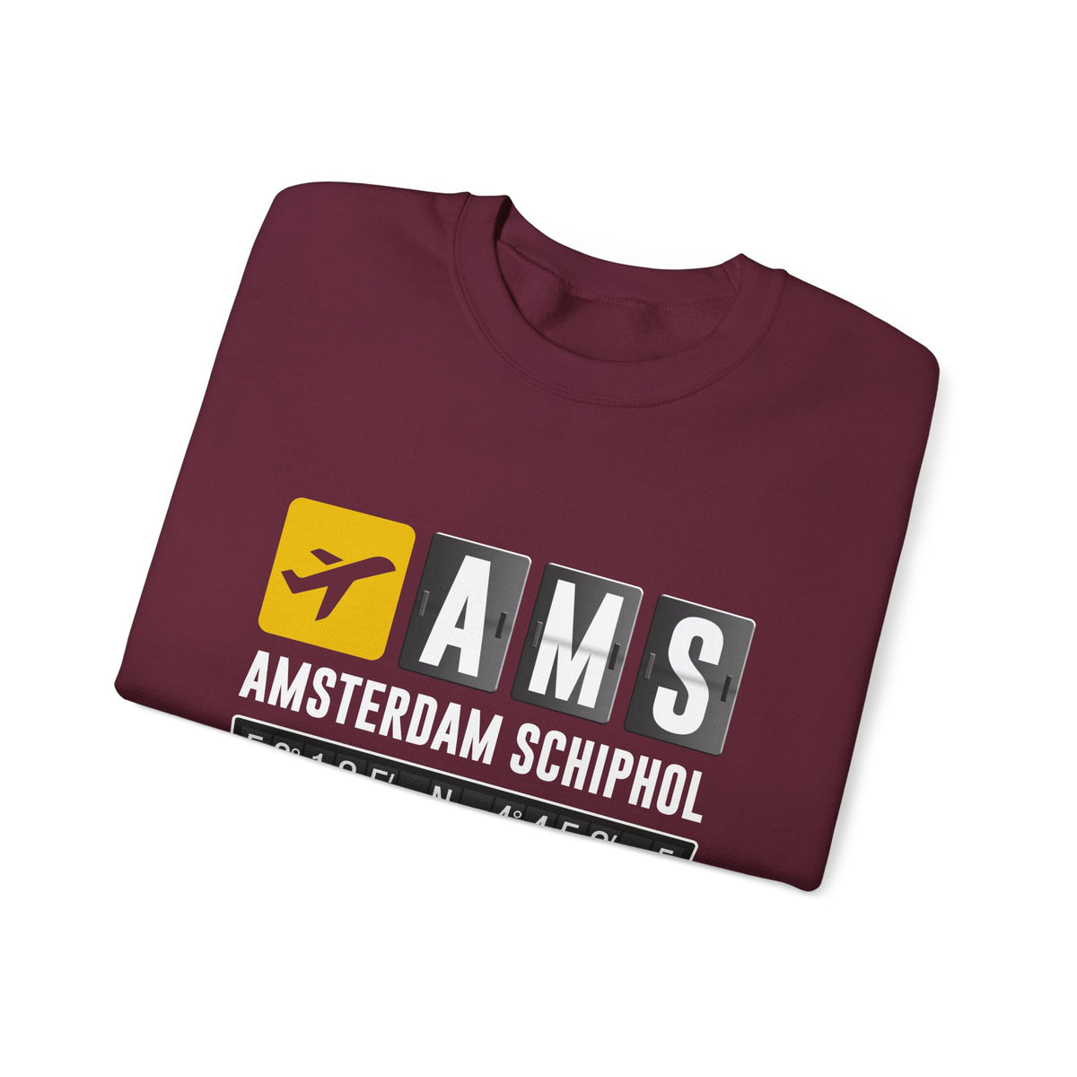 AMS Amsterdam Airport Schiphol     -  Crewneck Sweatshirt