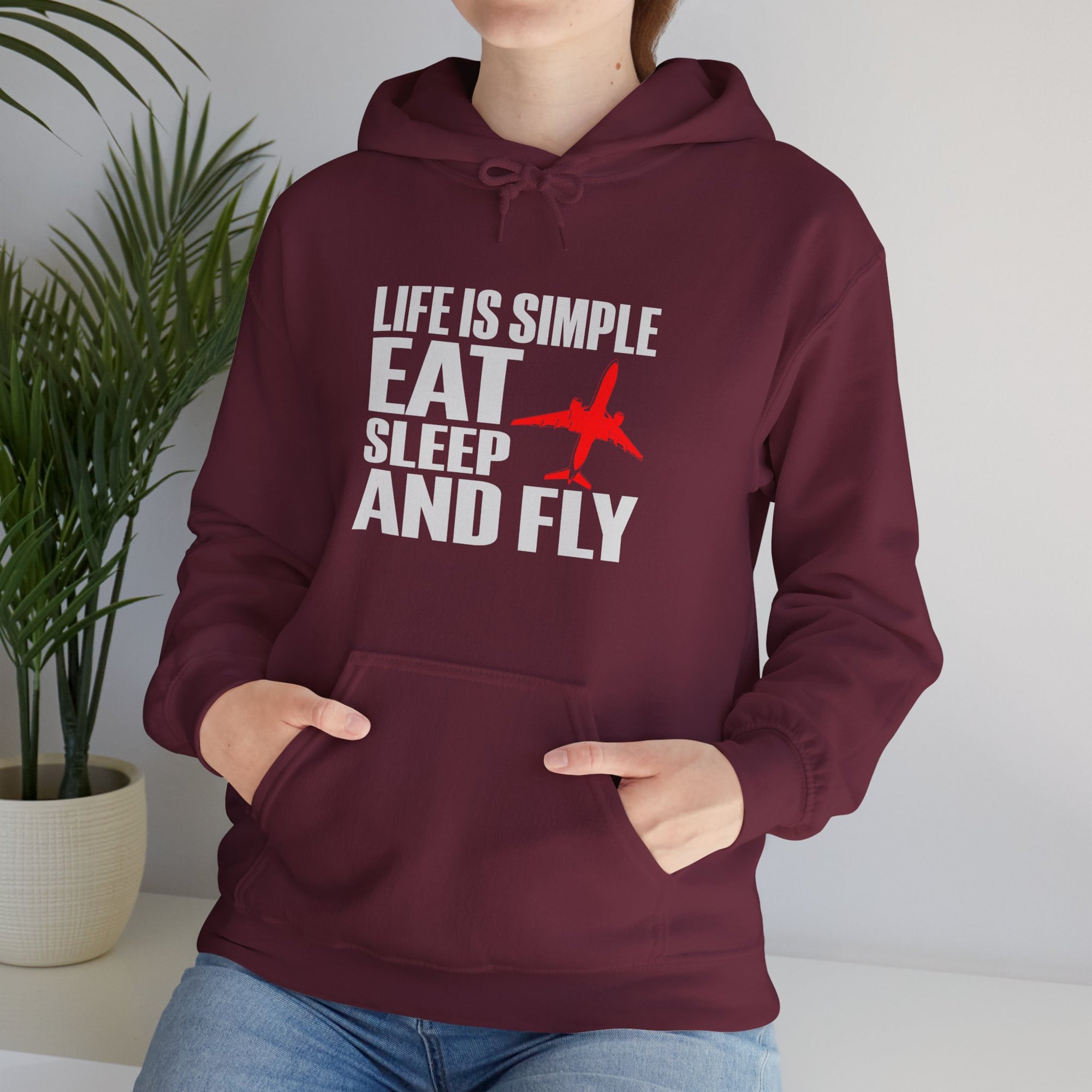 Life Is Simple Eat Sleep And Fly  - Pullover Hoodie