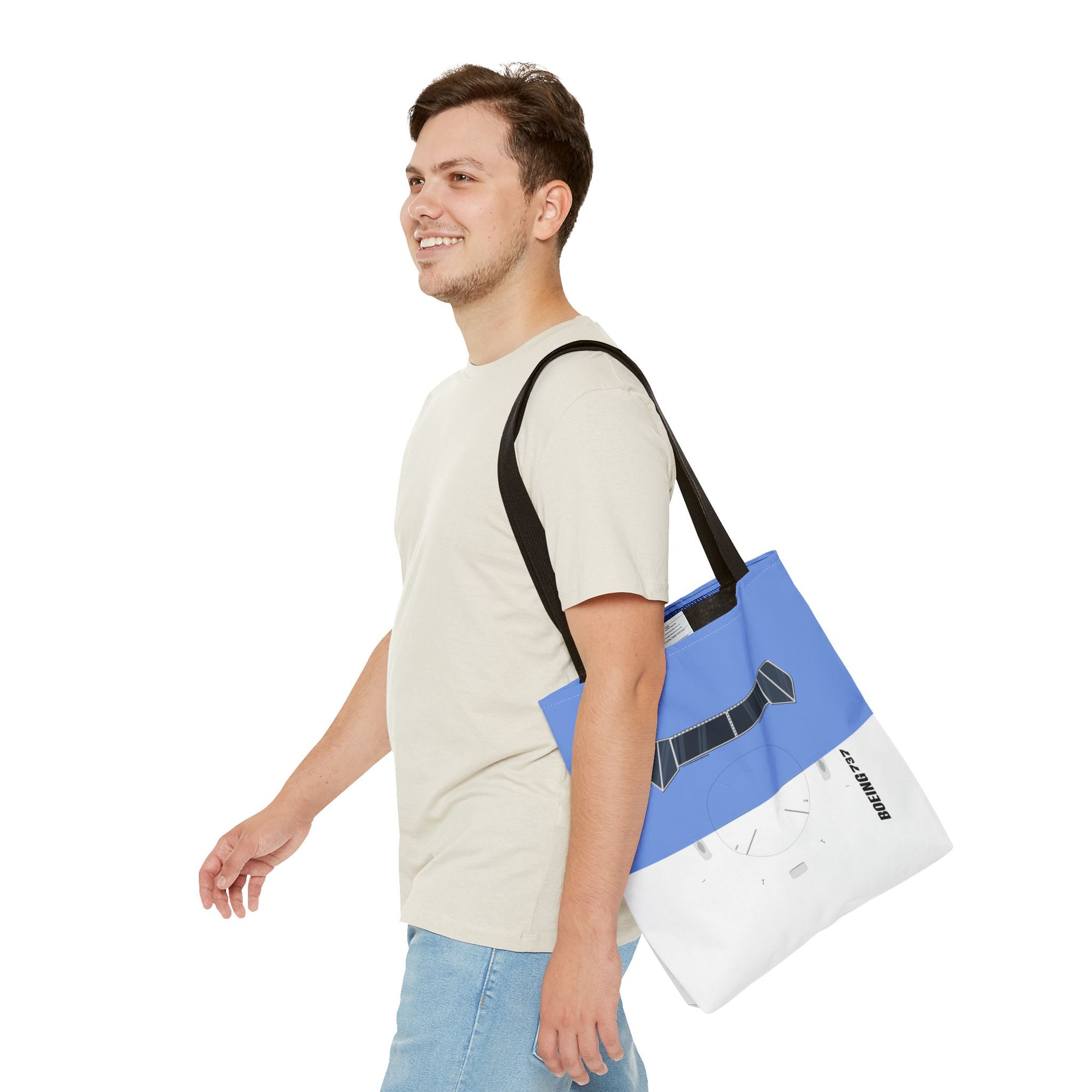 737 Tote Bag — Printed Green Travel Tote