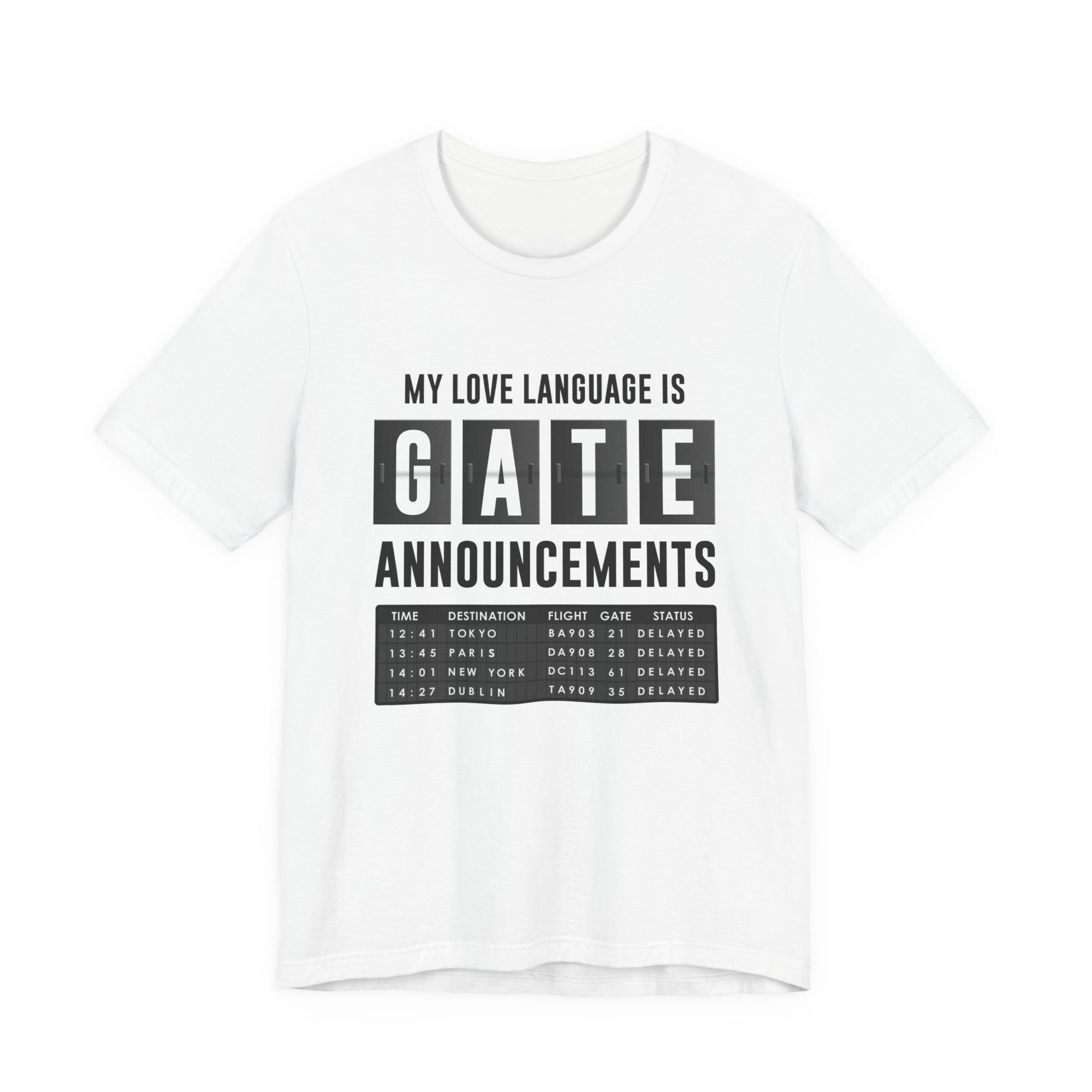 My Love Language Is Gate Announcement - Unisex Jersey Tee