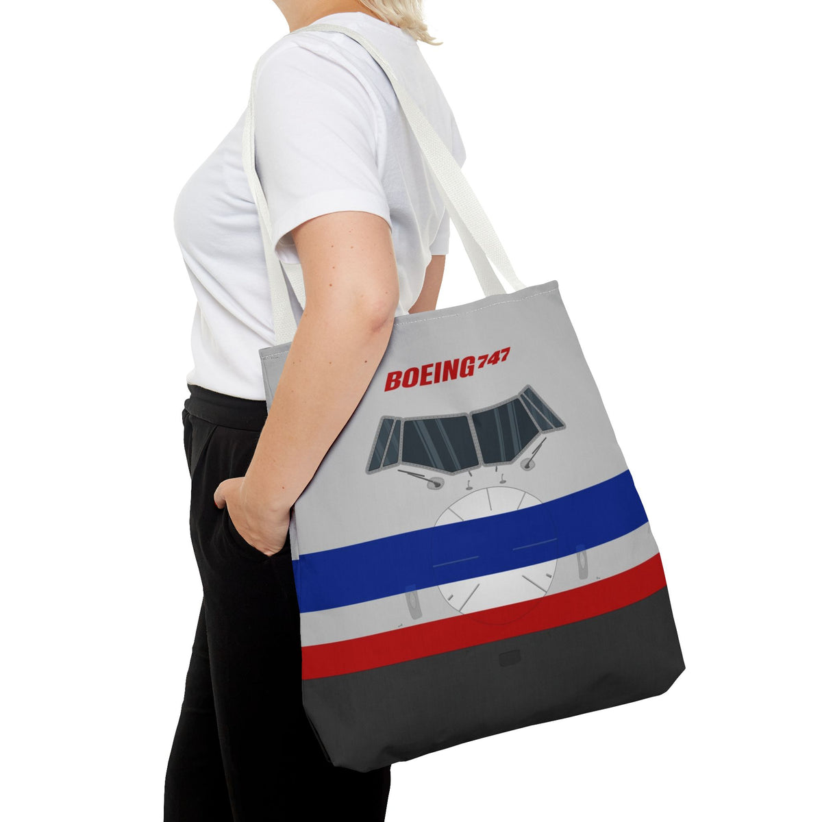 AA 747 Tote Bag — Printed Green Travel Tote