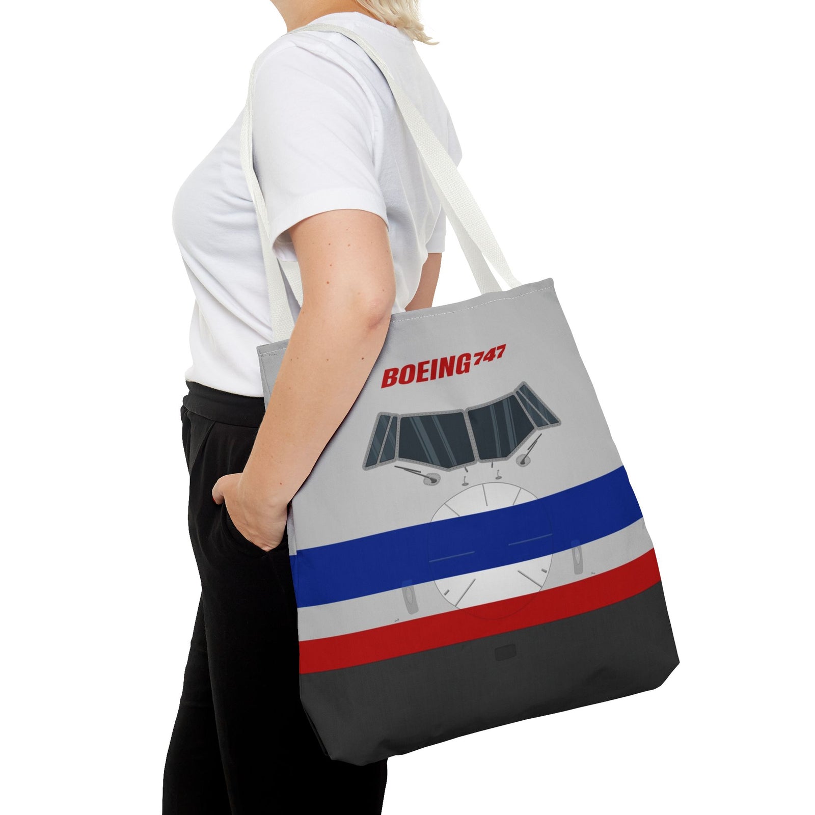 AA 747 Tote Bag — Printed Green Travel Tote