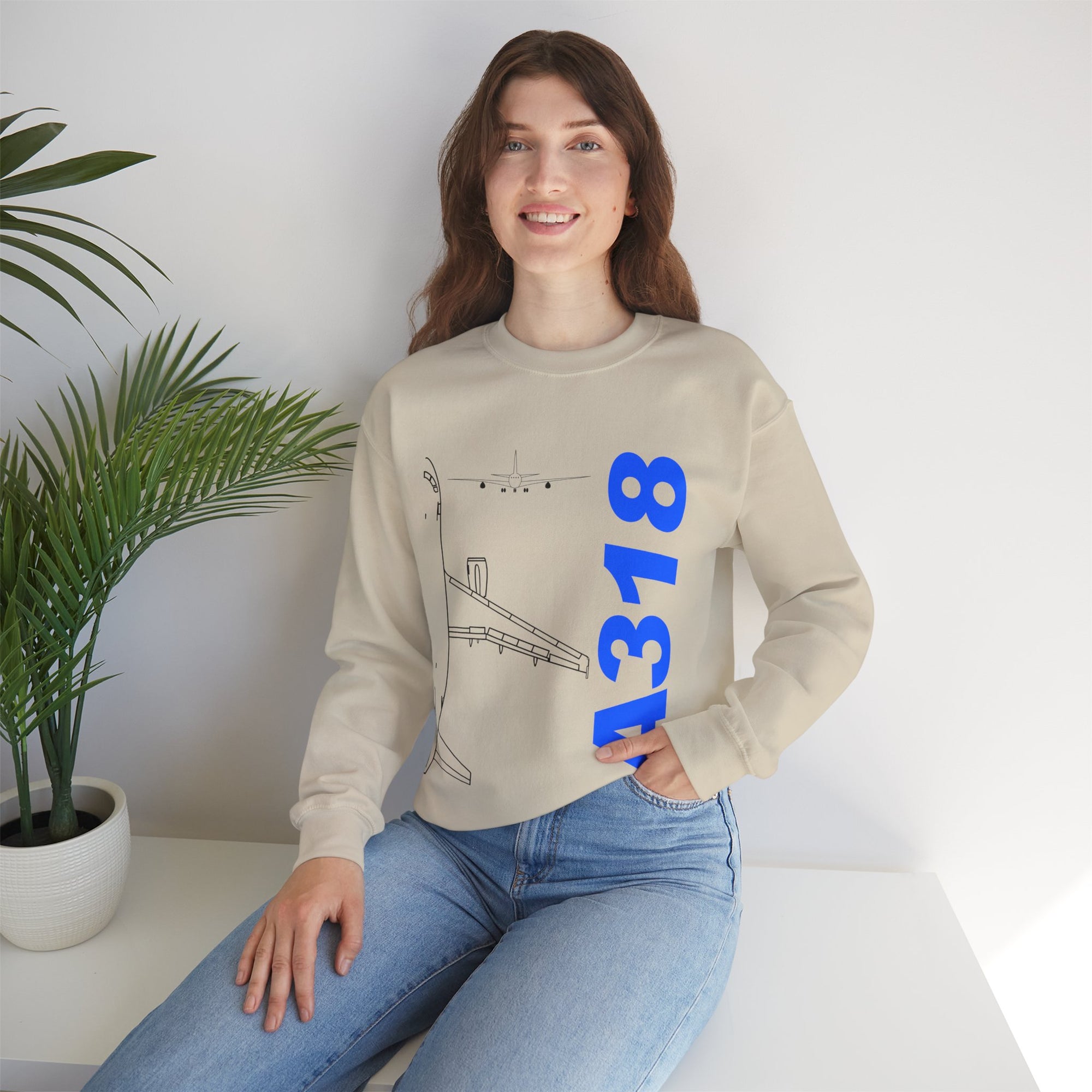 Airbus A318 Crewneck Sweatshirt - Travel Inspiring Cozy Apparel