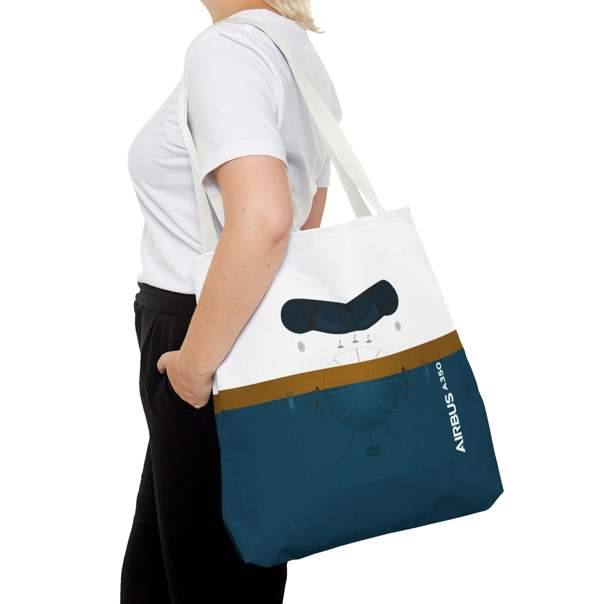 A350 Tote Bag — Printed Green Travel Tote