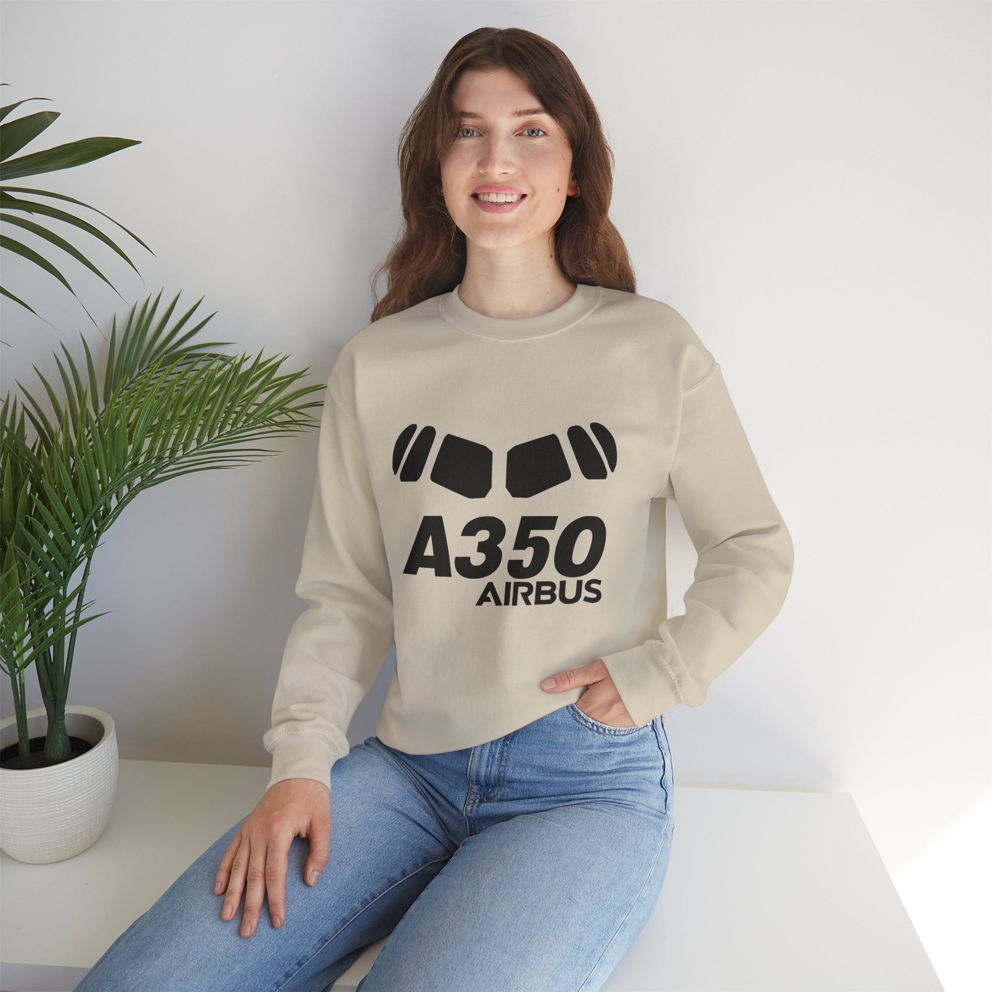Airbus A350 Windshield Crewneck Sweatshirt - Travel Inspiring Cozy Apparel