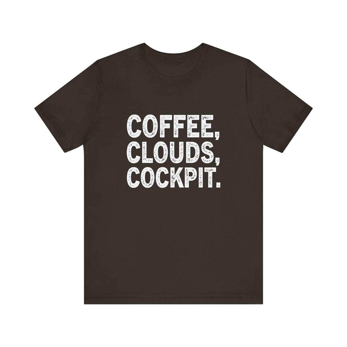 Coffee Clouds Cockpit Unisex Jersey Tee - Perfect for Aviation Enthusiasts