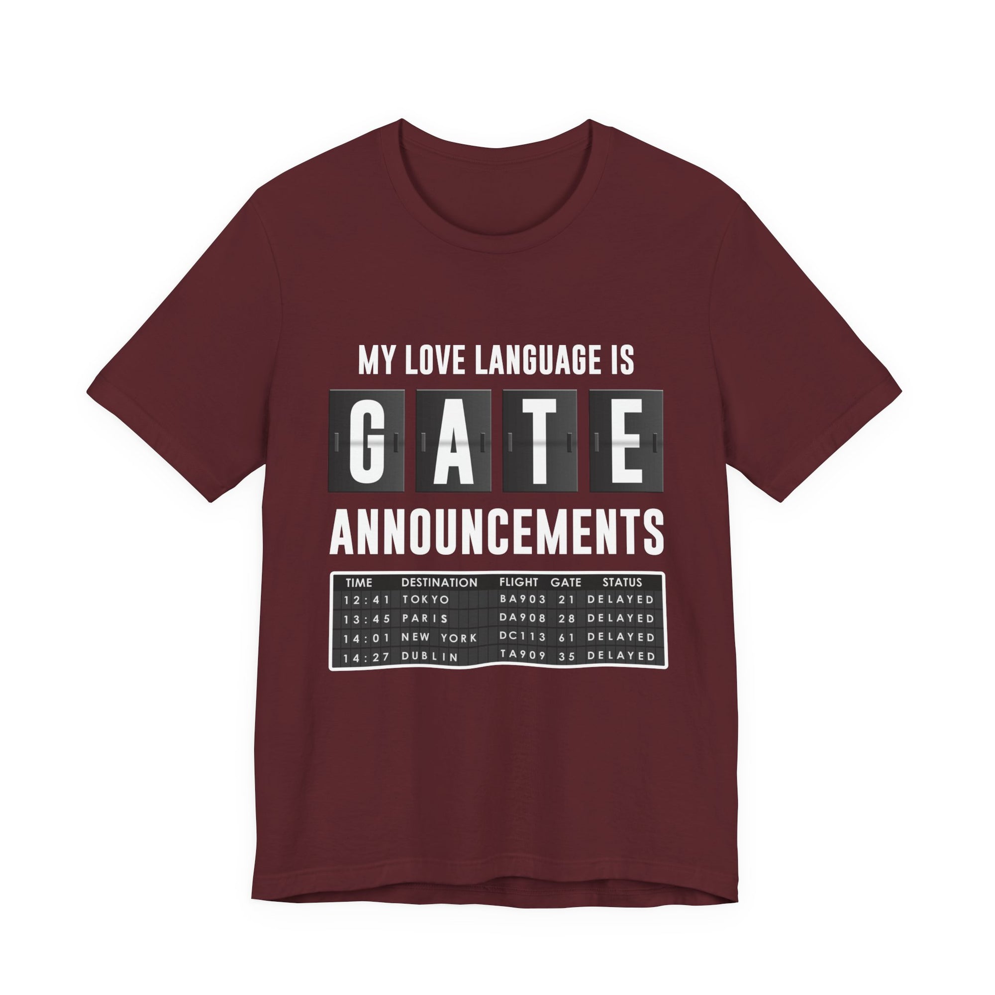 My Love Language Is Gate Announcement - Unisex Jersey Tee