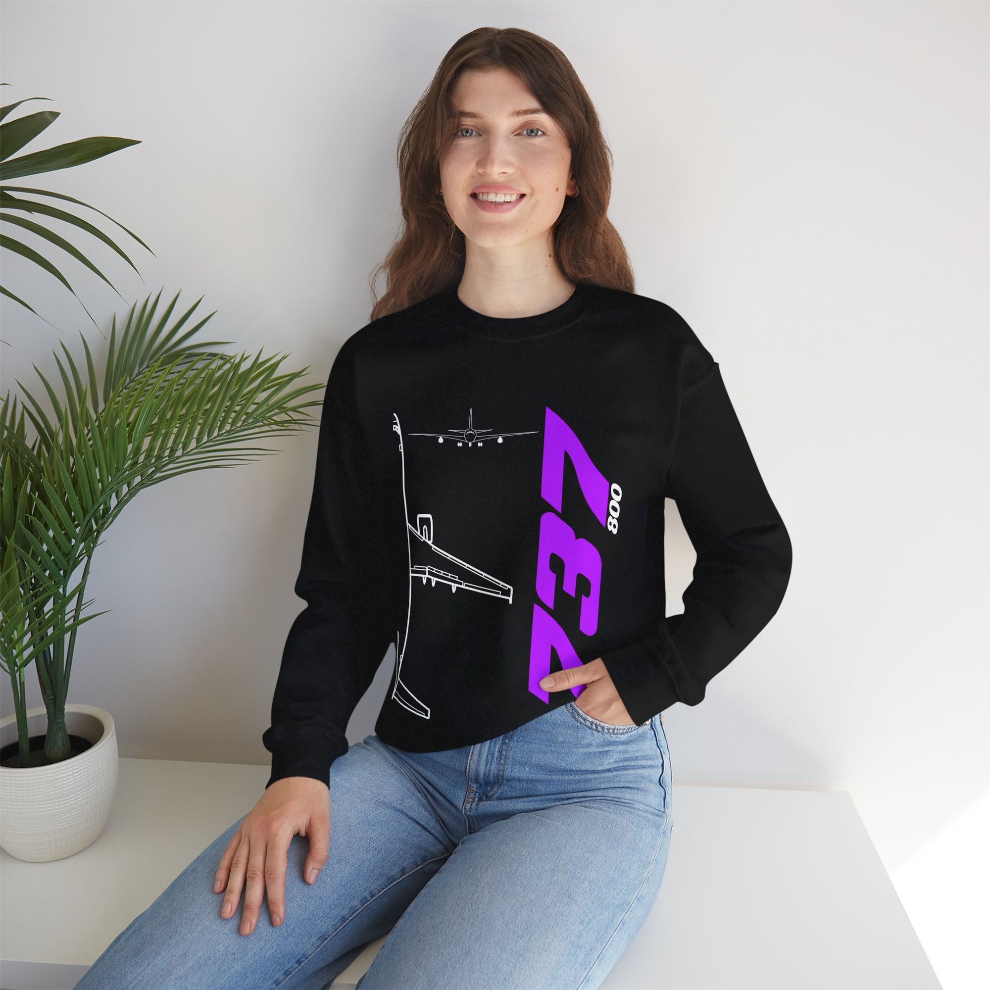 Boeing 737-800  Crewneck Sweatshirt - Travel Inspiring Cozy Apparel