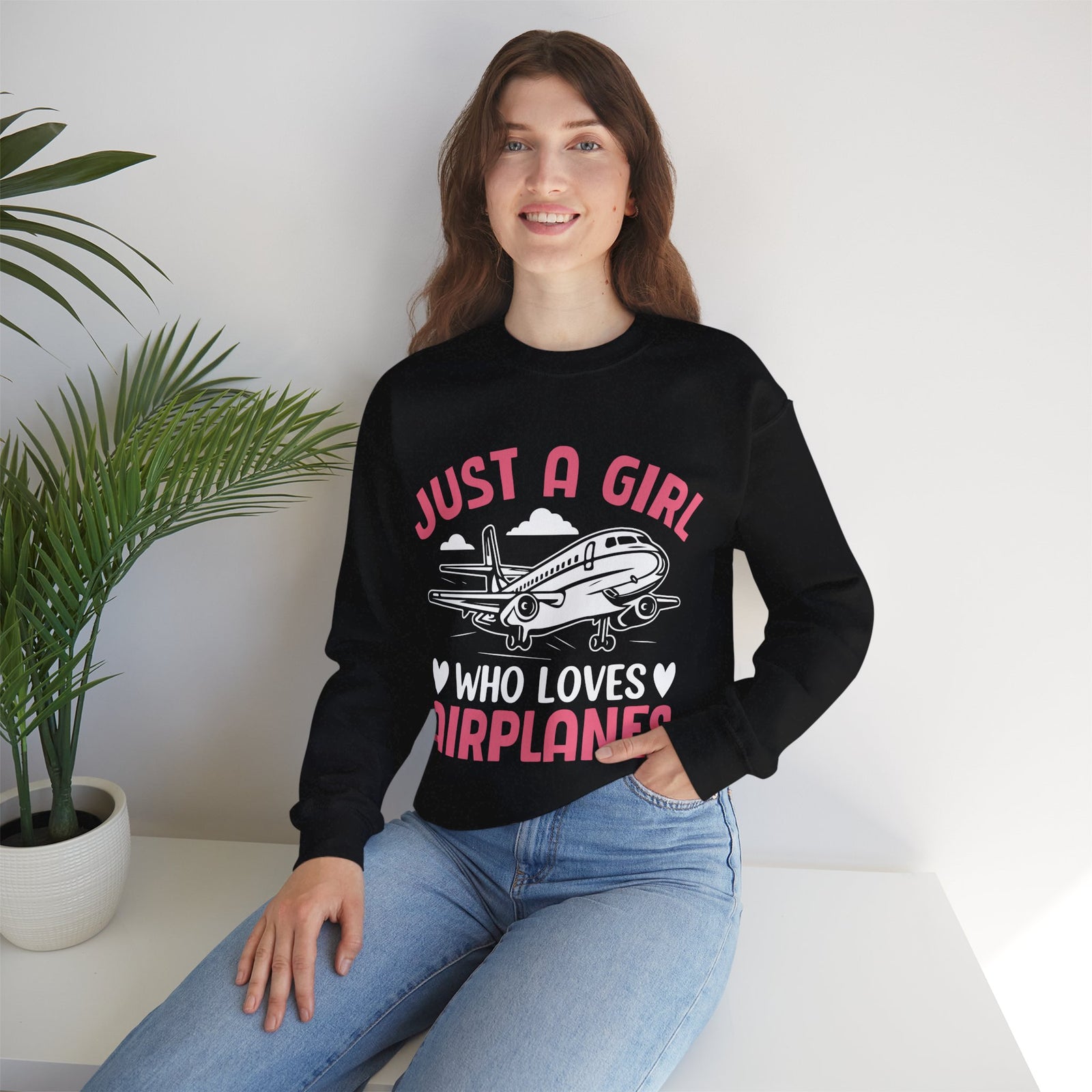 Just A Girl Who Loves Aieplanes  -  Unisex Crewneck Sweatshirt