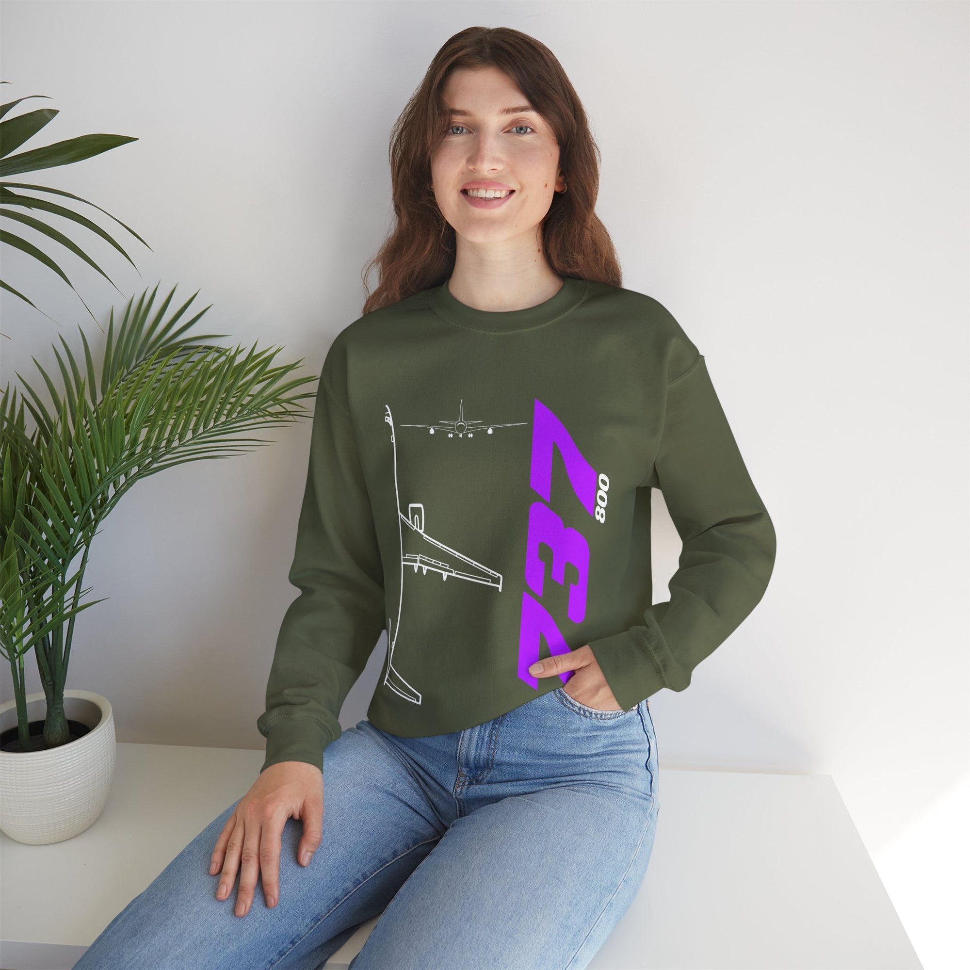 Boeing 737-800  Crewneck Sweatshirt - Travel Inspiring Cozy Apparel