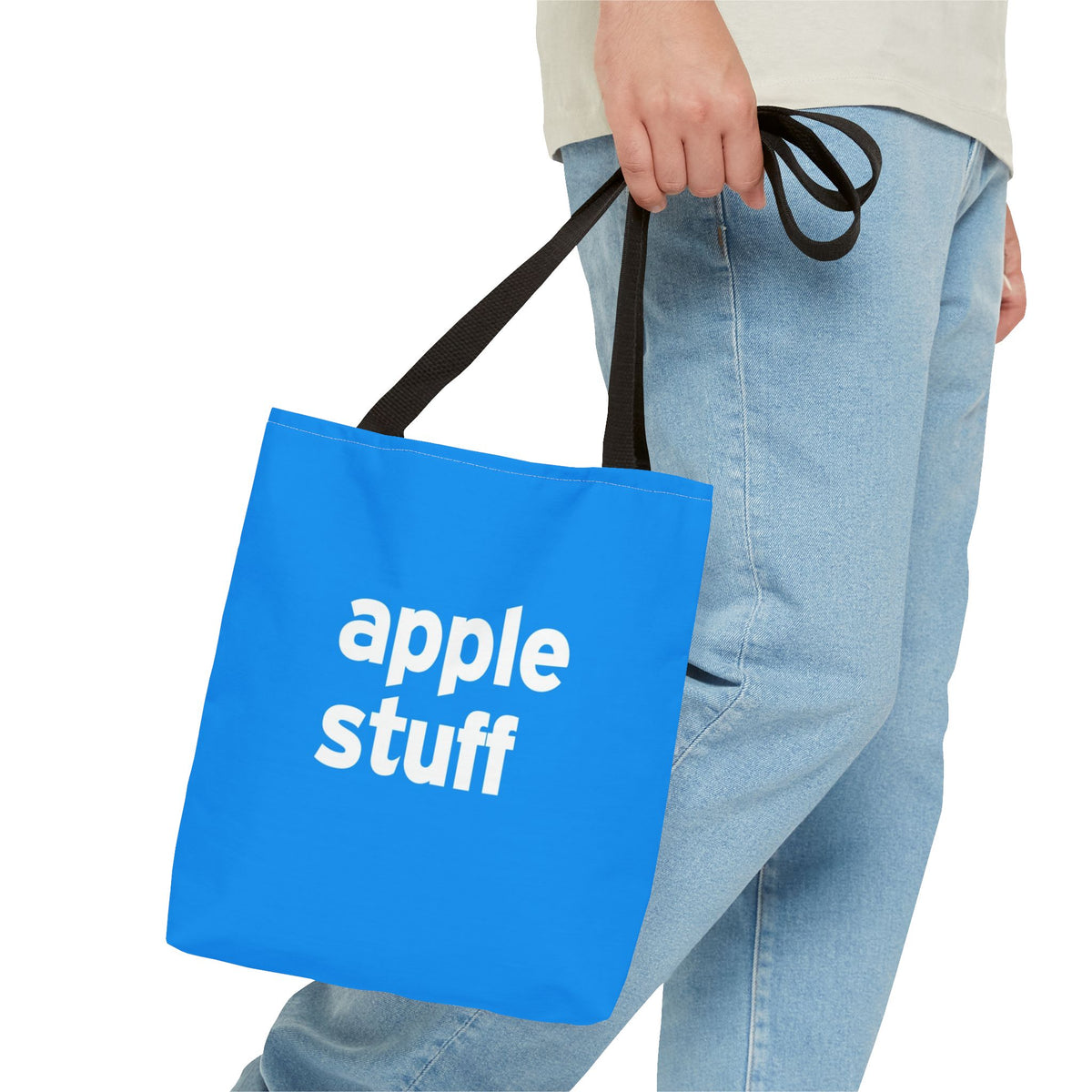 Apple Stuff Tote Bag — Printed Green Travel Tote