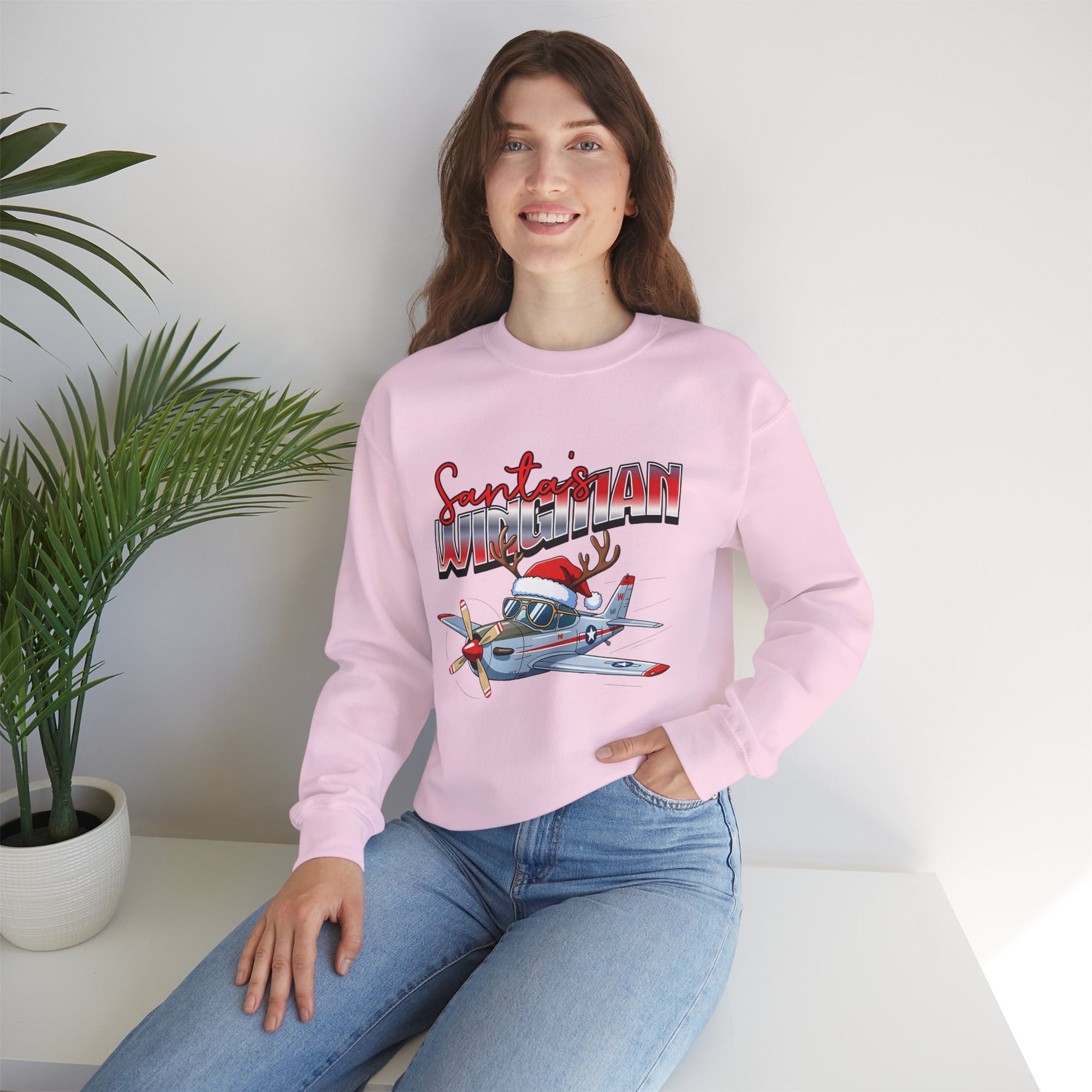 Santa’s wingman Crewneck Sweatshirt - Travel Inspiring Cozy Apparel