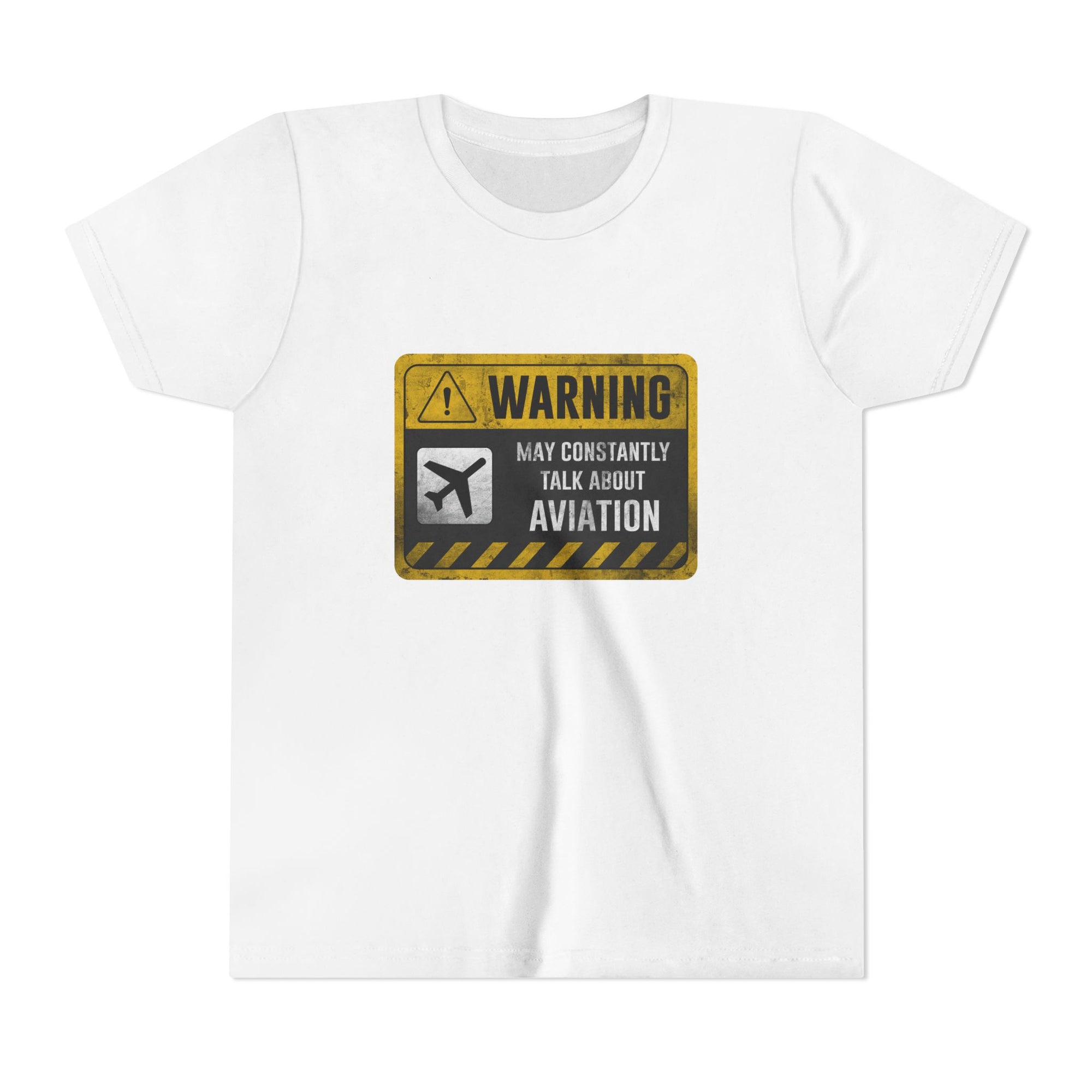 Warning May Constantly Talk About Aviation   - Unisex Youth Short Sleeve Tee