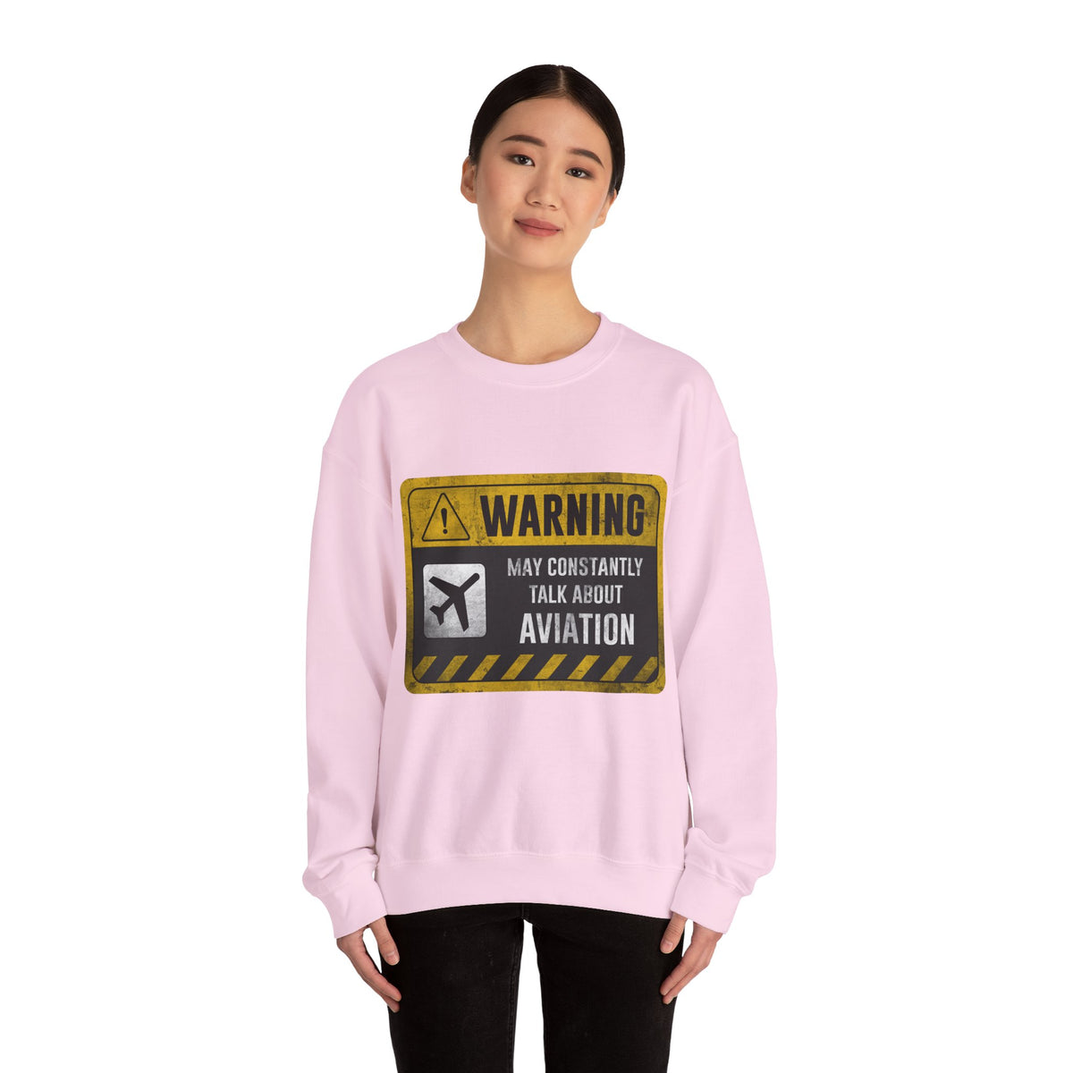 Warning May Constantly Talk About Aviation -  Crewneck Sweatshirt